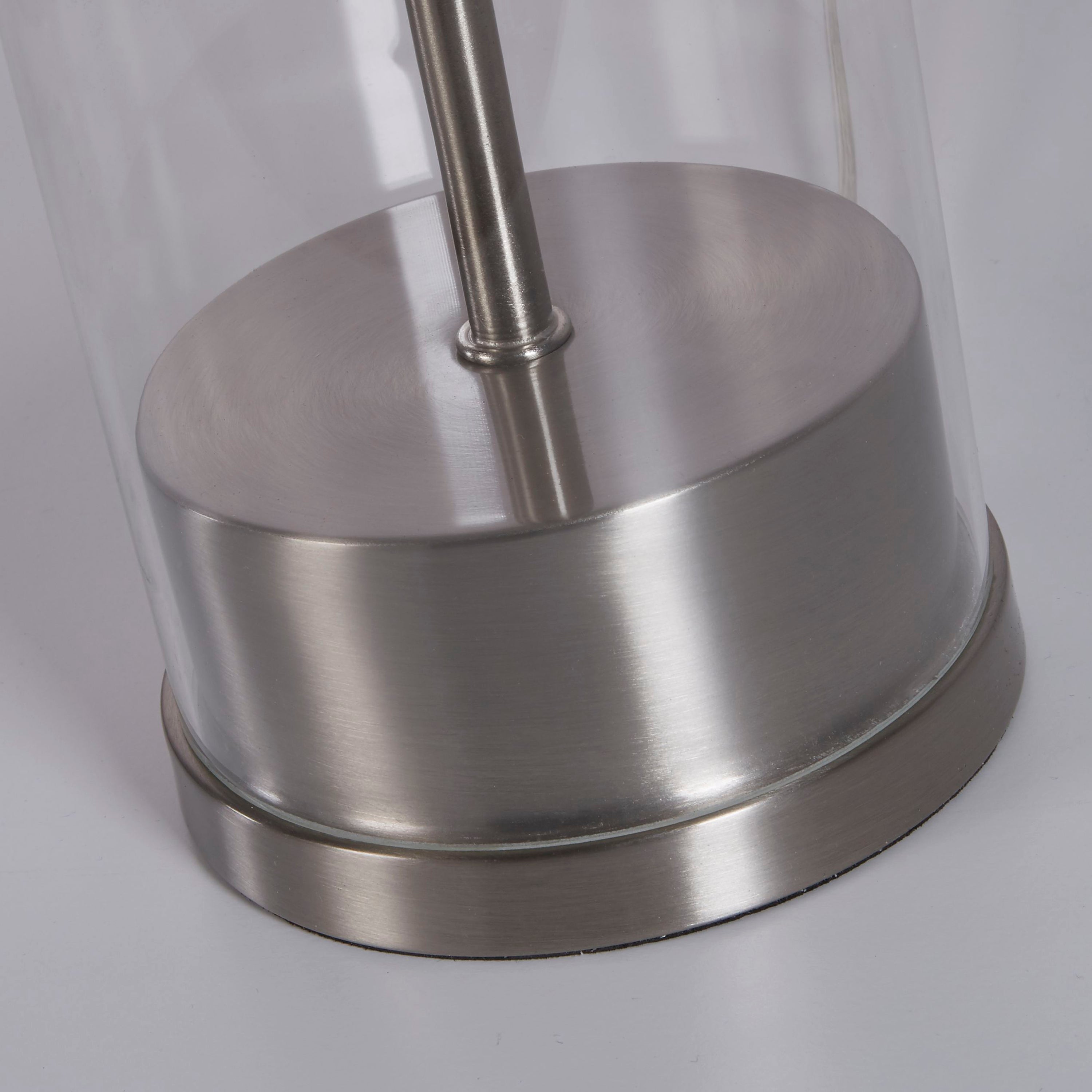 Searchlight Owen Table Lamp Base - Satin Nickel & Glass - Base Only