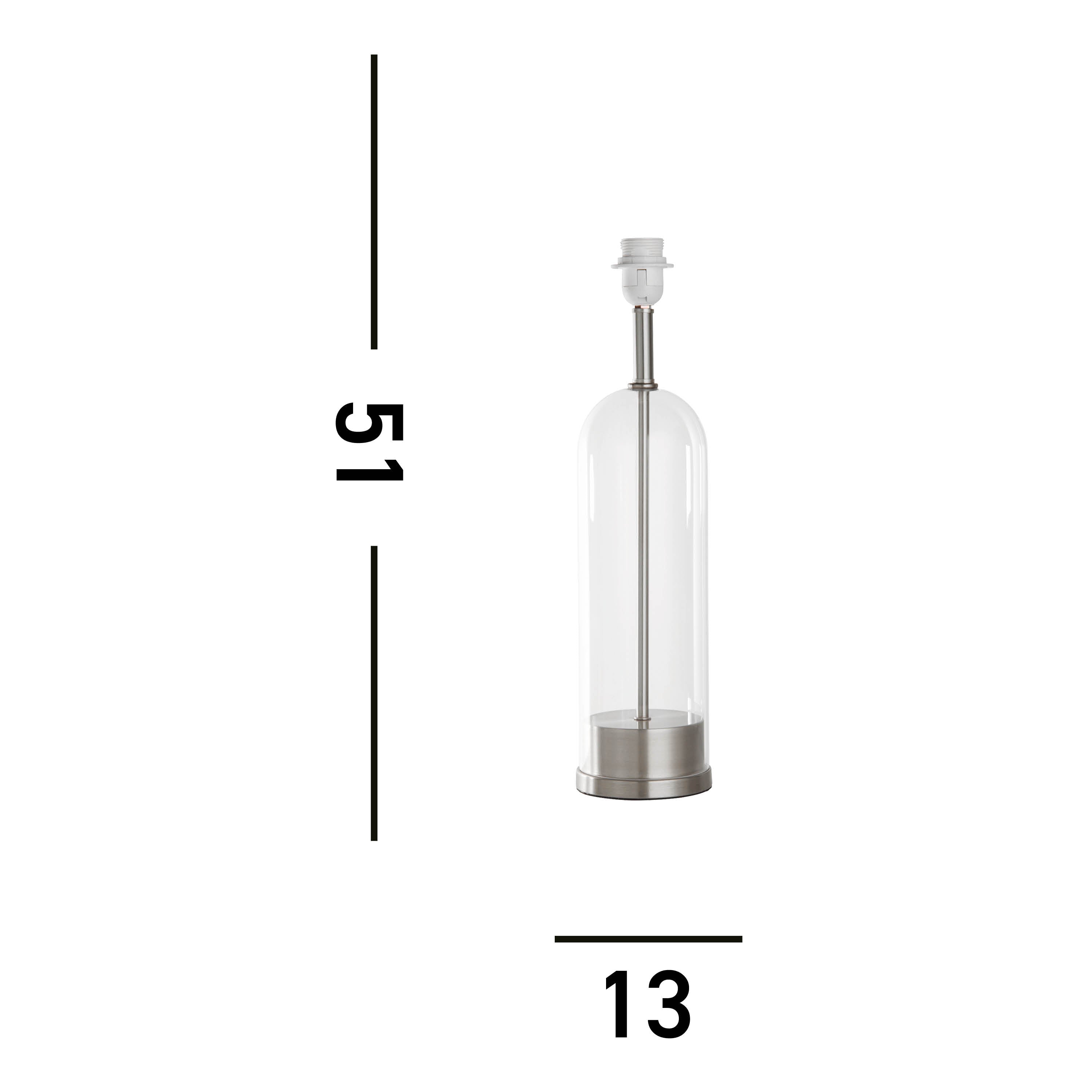 Searchlight Owen Table Lamp Base - Satin Nickel & Glass - Base Only