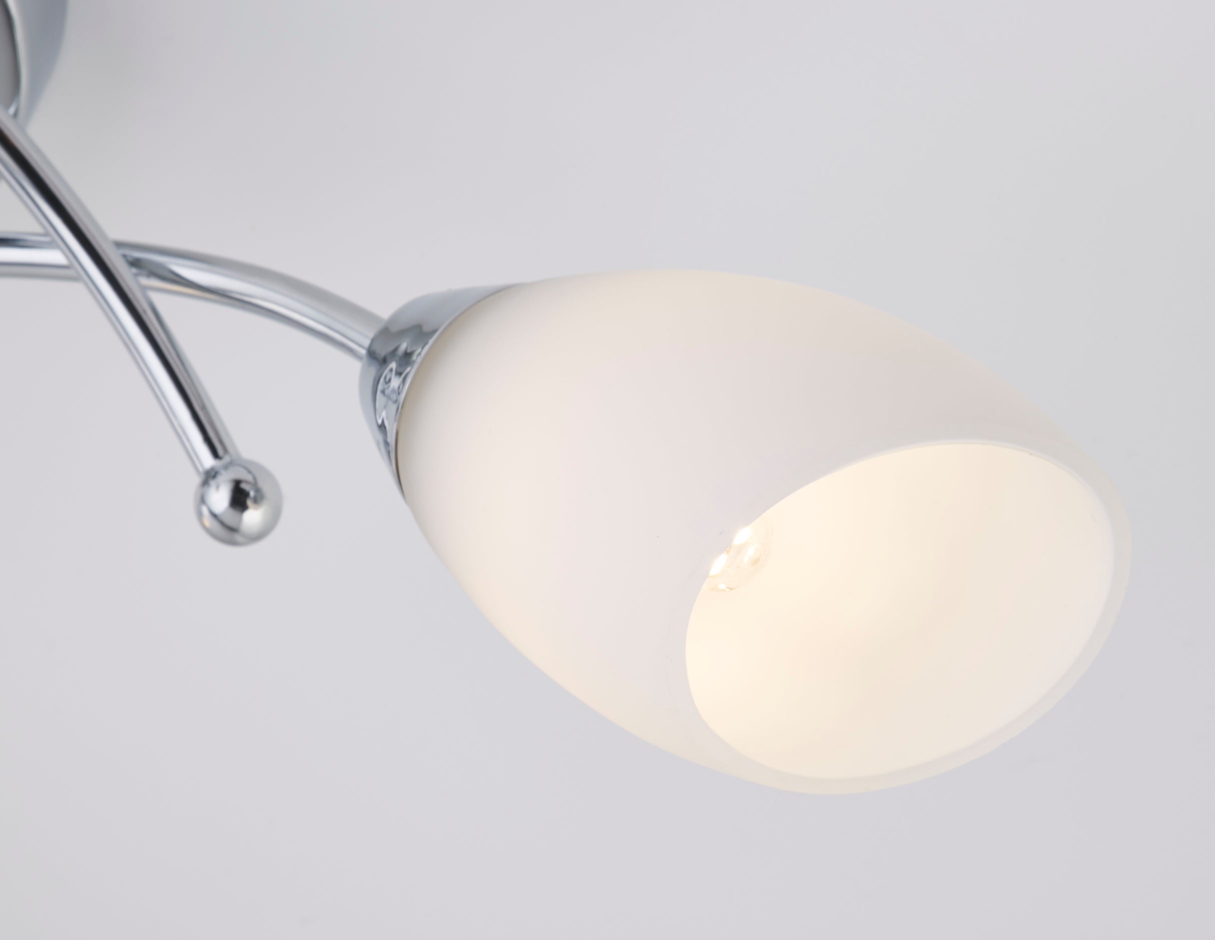 Searchlight Oakfield 3 Light Chrome Flush With Opal Glass