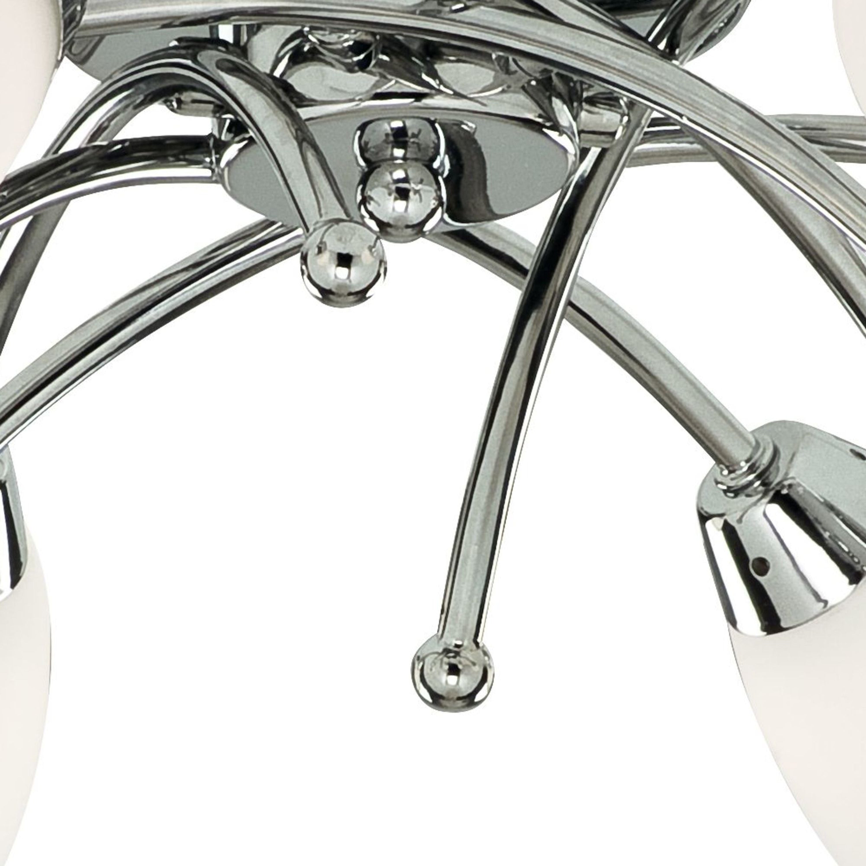 Searchlight Oakfield 6 Light Chrome Flush With Opal Glass