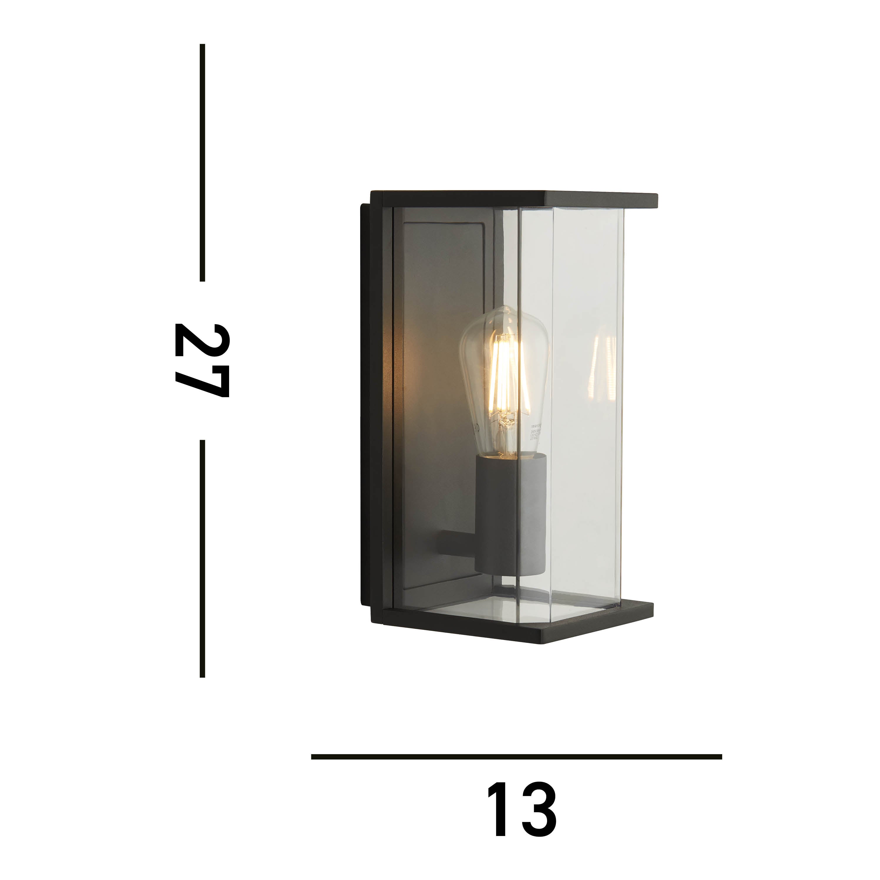Searchlight Pellew Outdoor Wall Light - Dark Grey & Clear Glass
