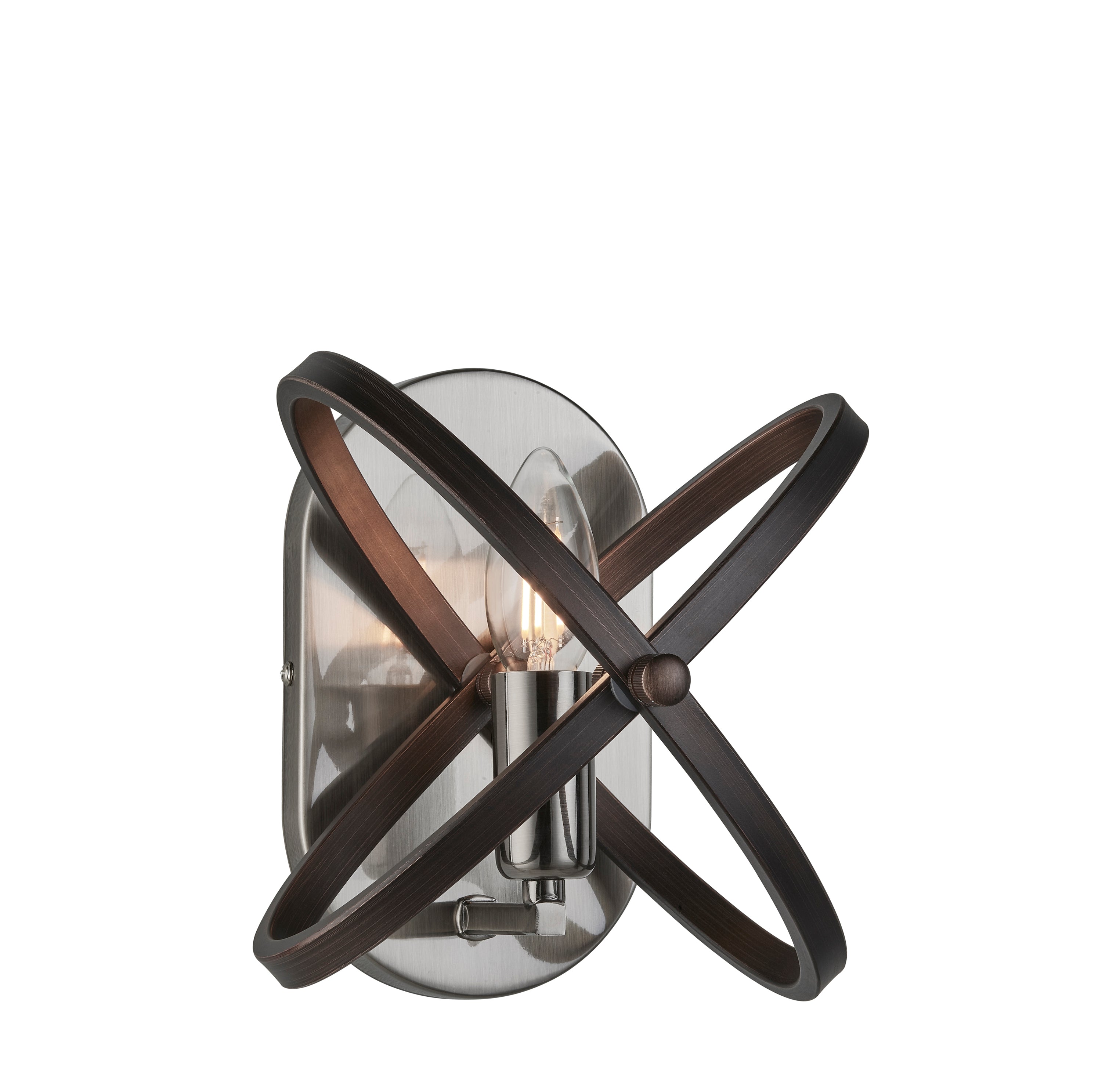 Searchlight Harding Single Wall Light - Pewter & Black Metal
