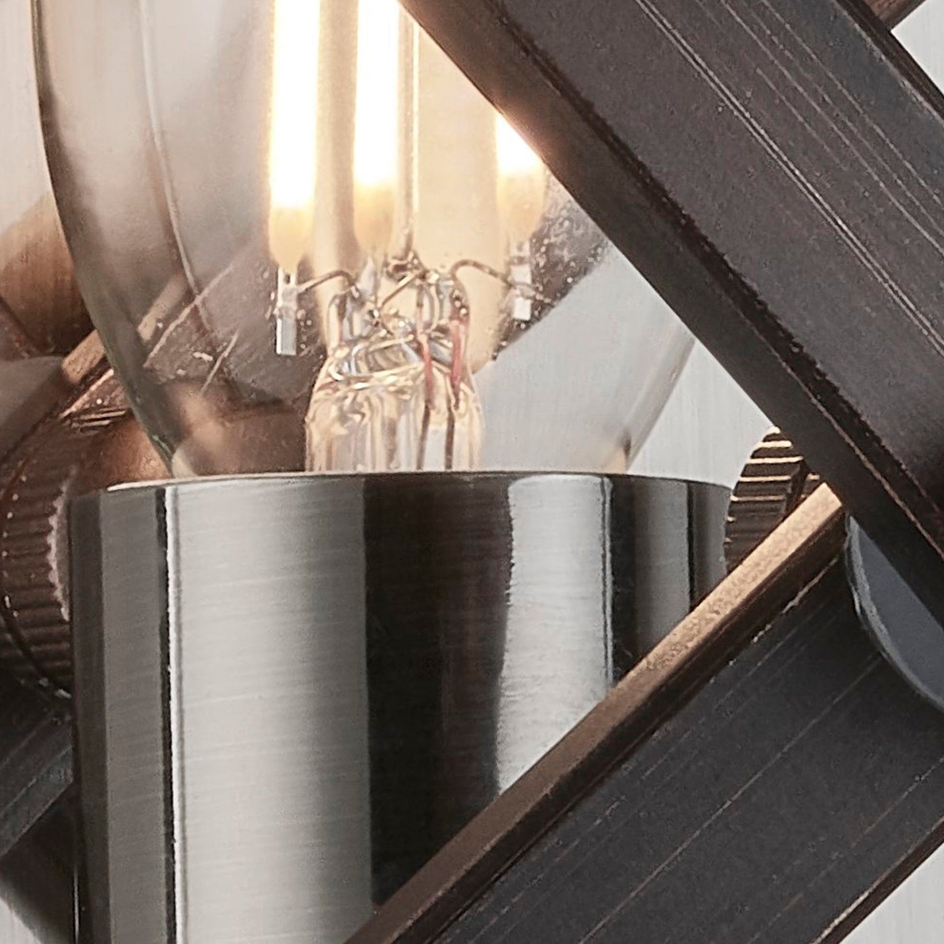 Searchlight Harding Single Wall Light - Pewter & Black Metal