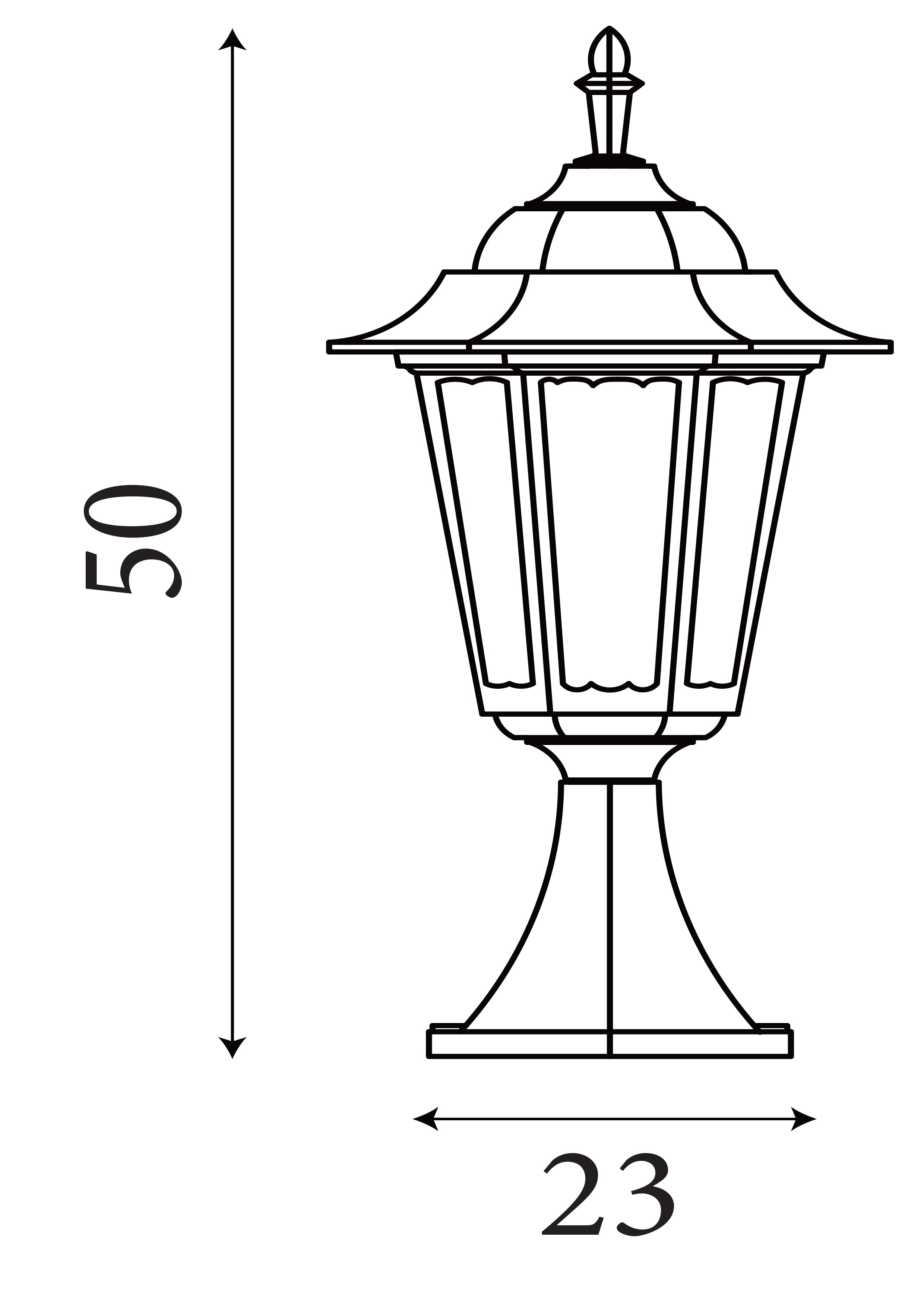 Searchlight Acton 55cm Outdoor Post - Black - IP44