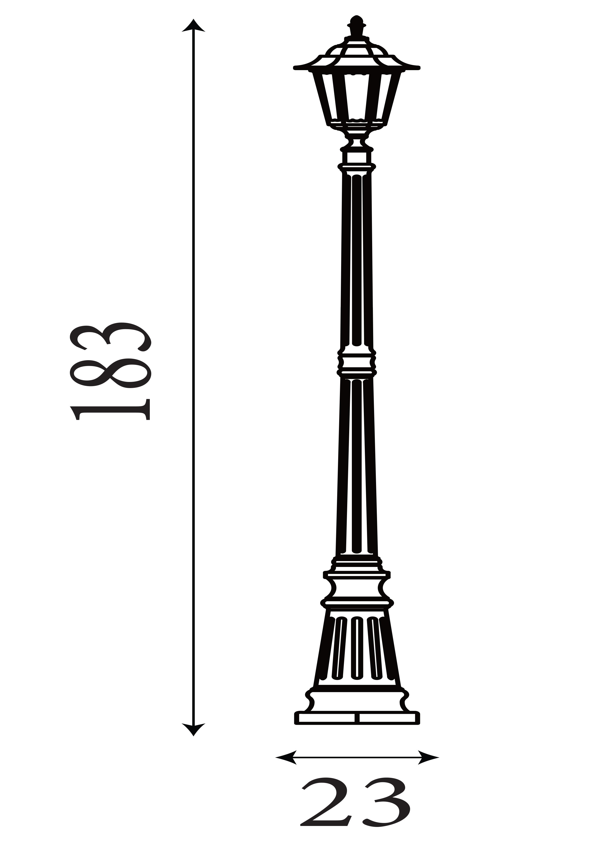 Searchlight Acton 183cm Outdoor Post - Black - IP44