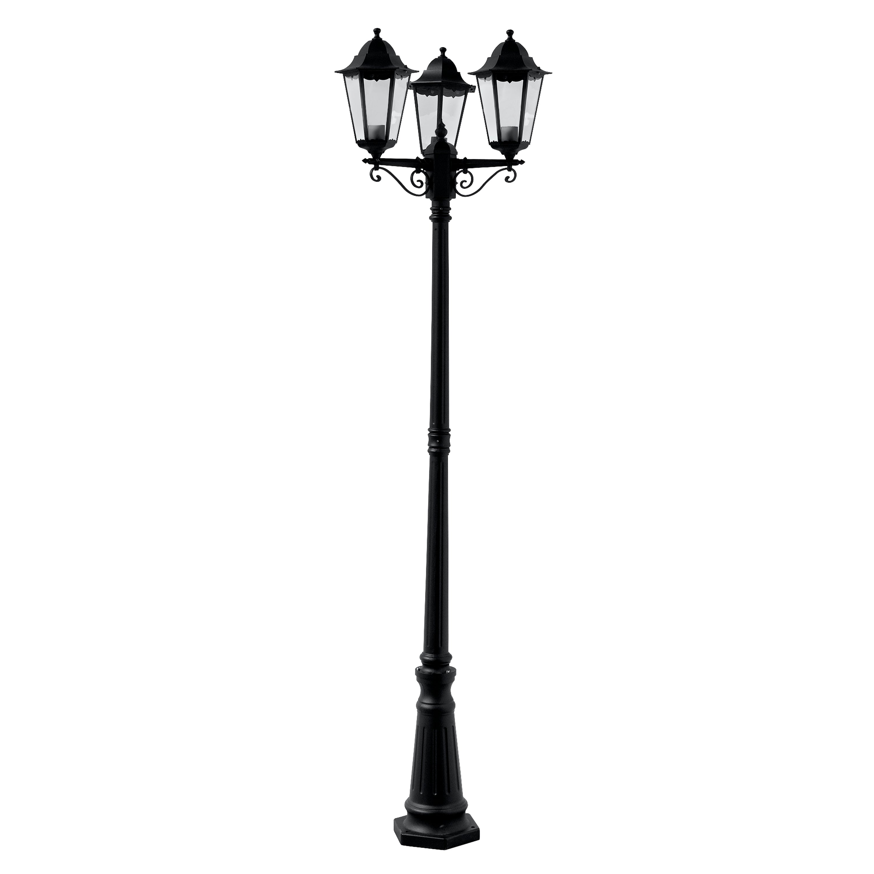 Searchlight Acton 220cm 3 Light Outdoor Post - Black - IP44