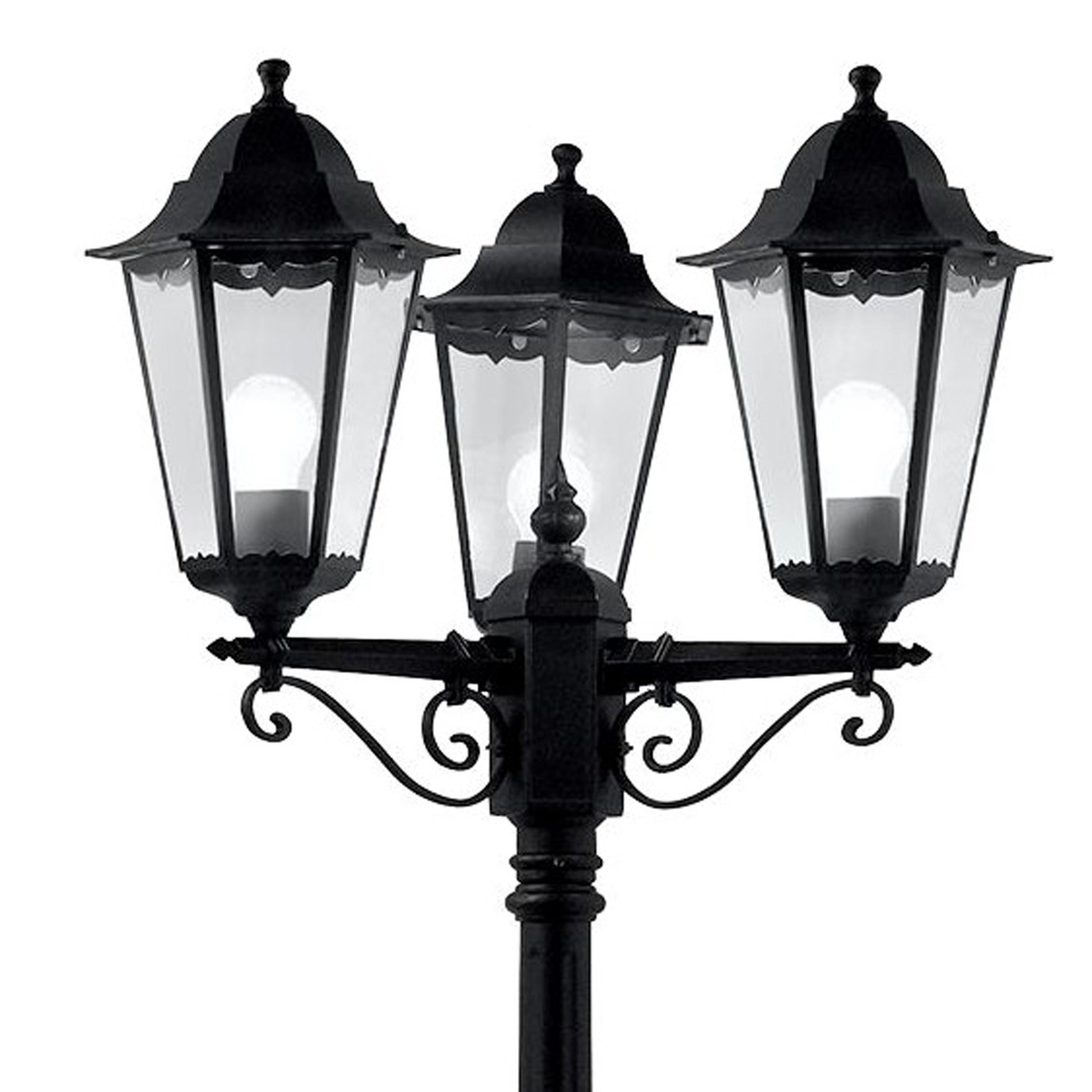 Searchlight Acton 220cm 3 Light Outdoor Post - Black - IP44