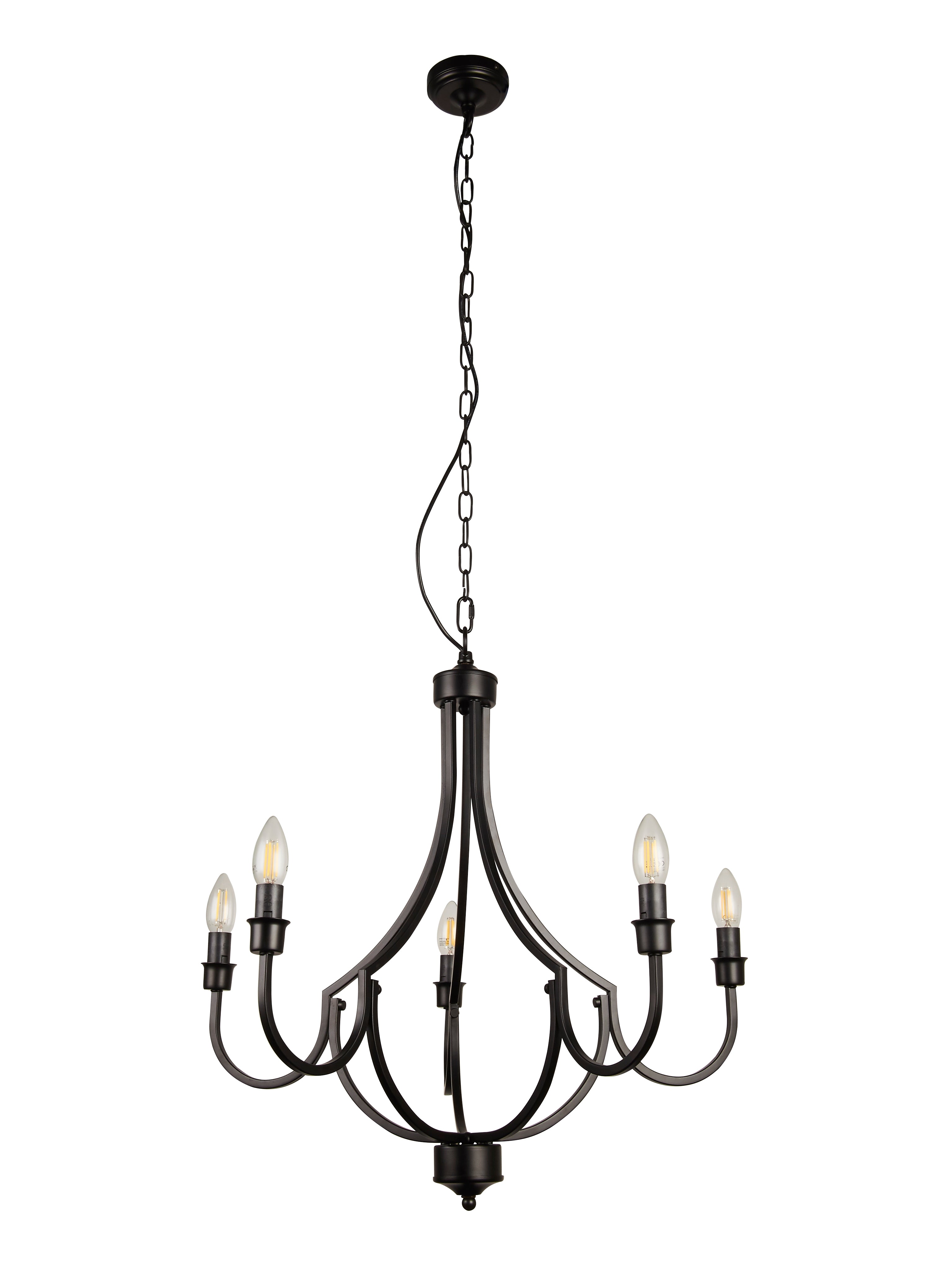 Searchlight Lansdowne 5 Light Pendant - Black