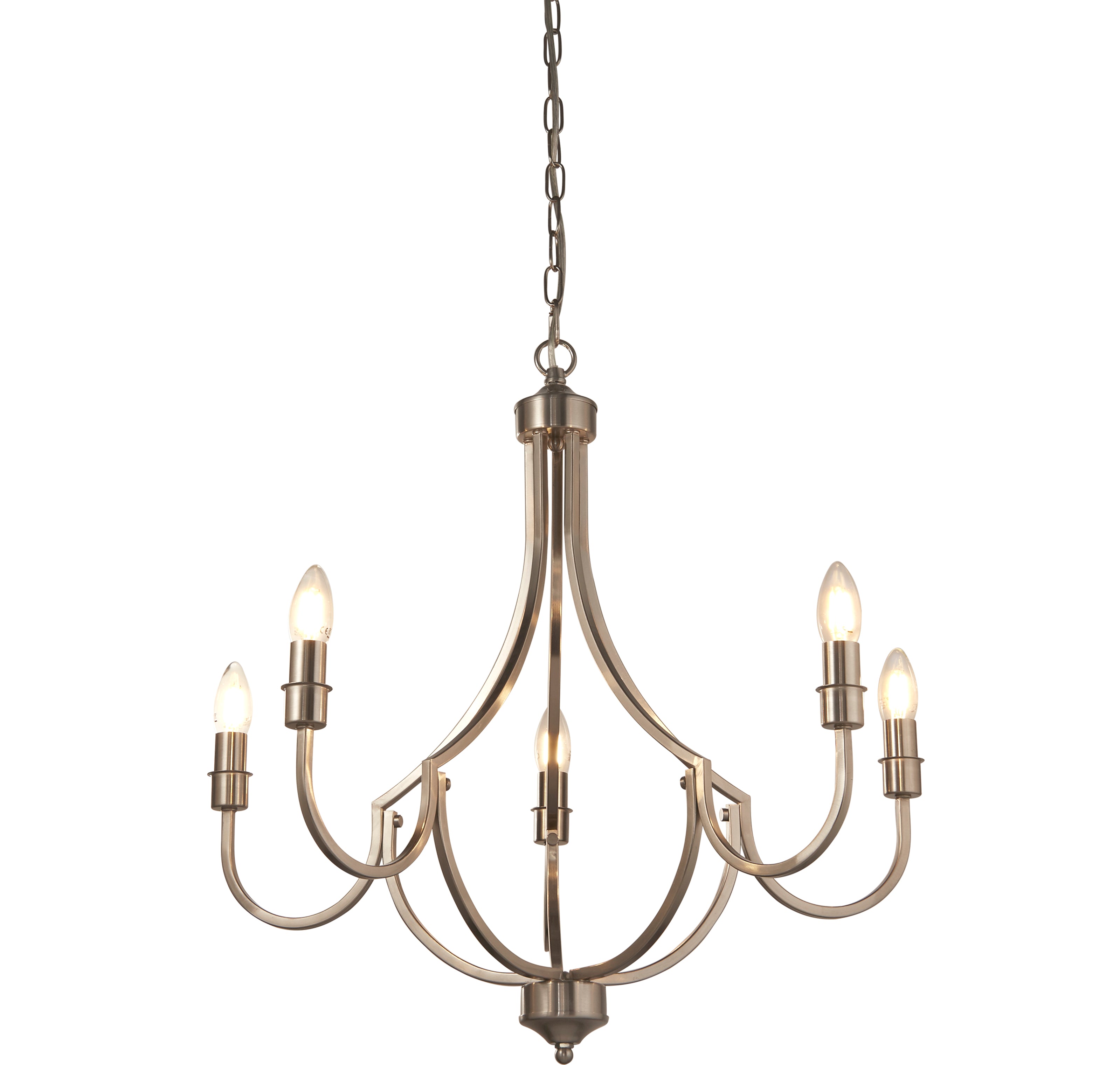 Searchlight Lansdowne 5 Light Pendant - Satin Silver