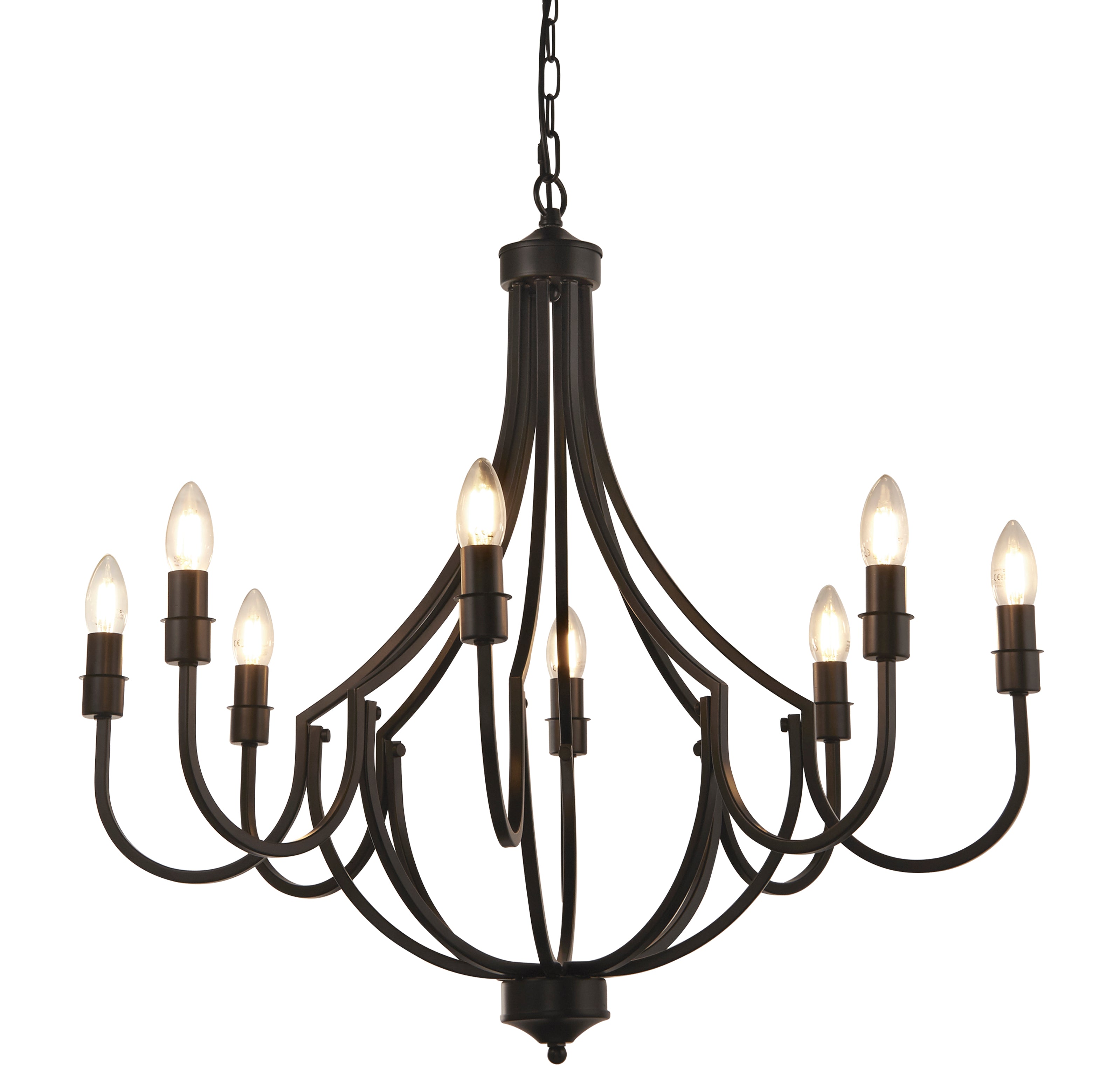Searchlight Lansdowne 8 Light Pendant - Black