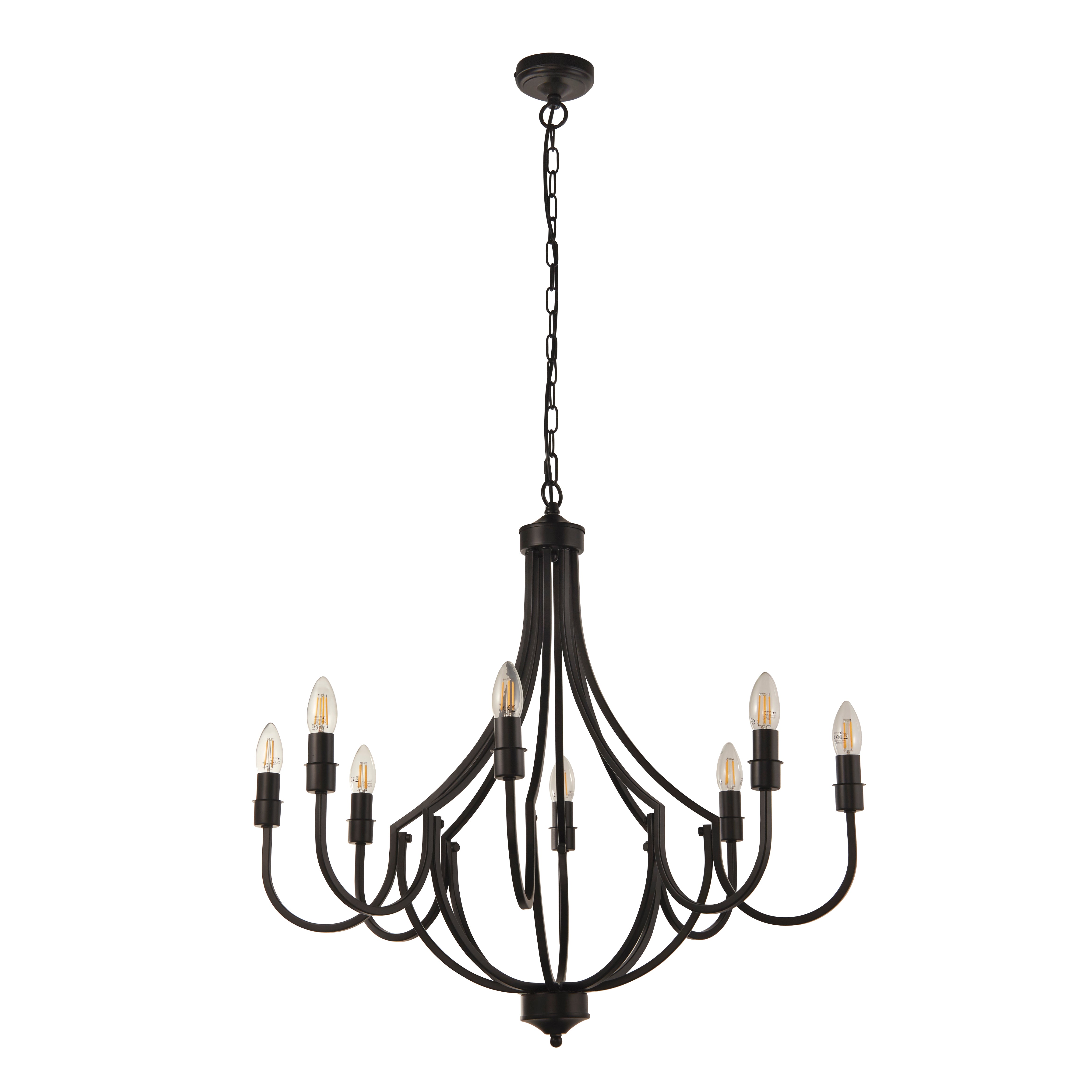 Searchlight Lansdowne 8 Light Pendant - Black