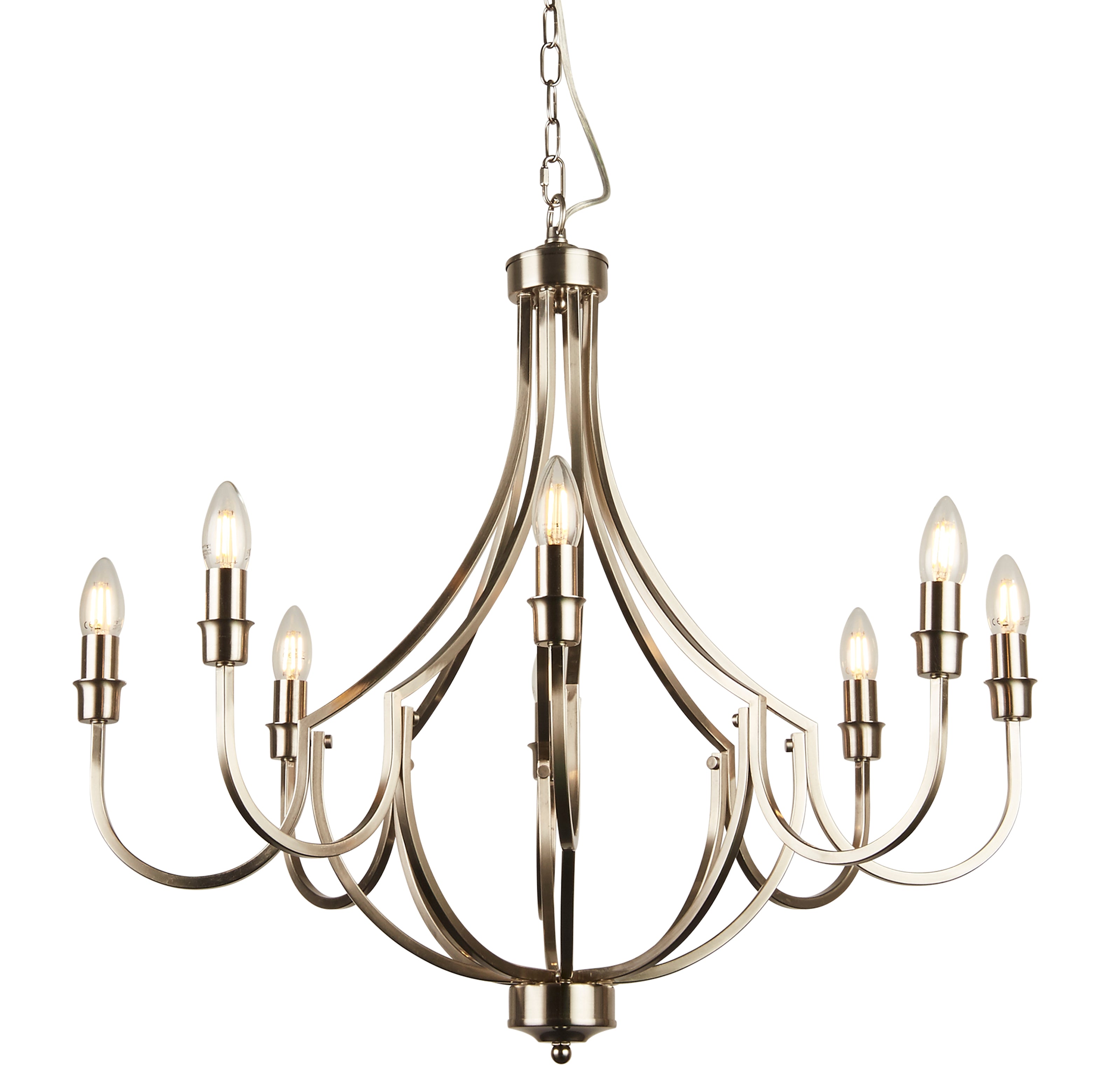 Searchlight Lansdowne 8 Light Pendant - Satin Silver