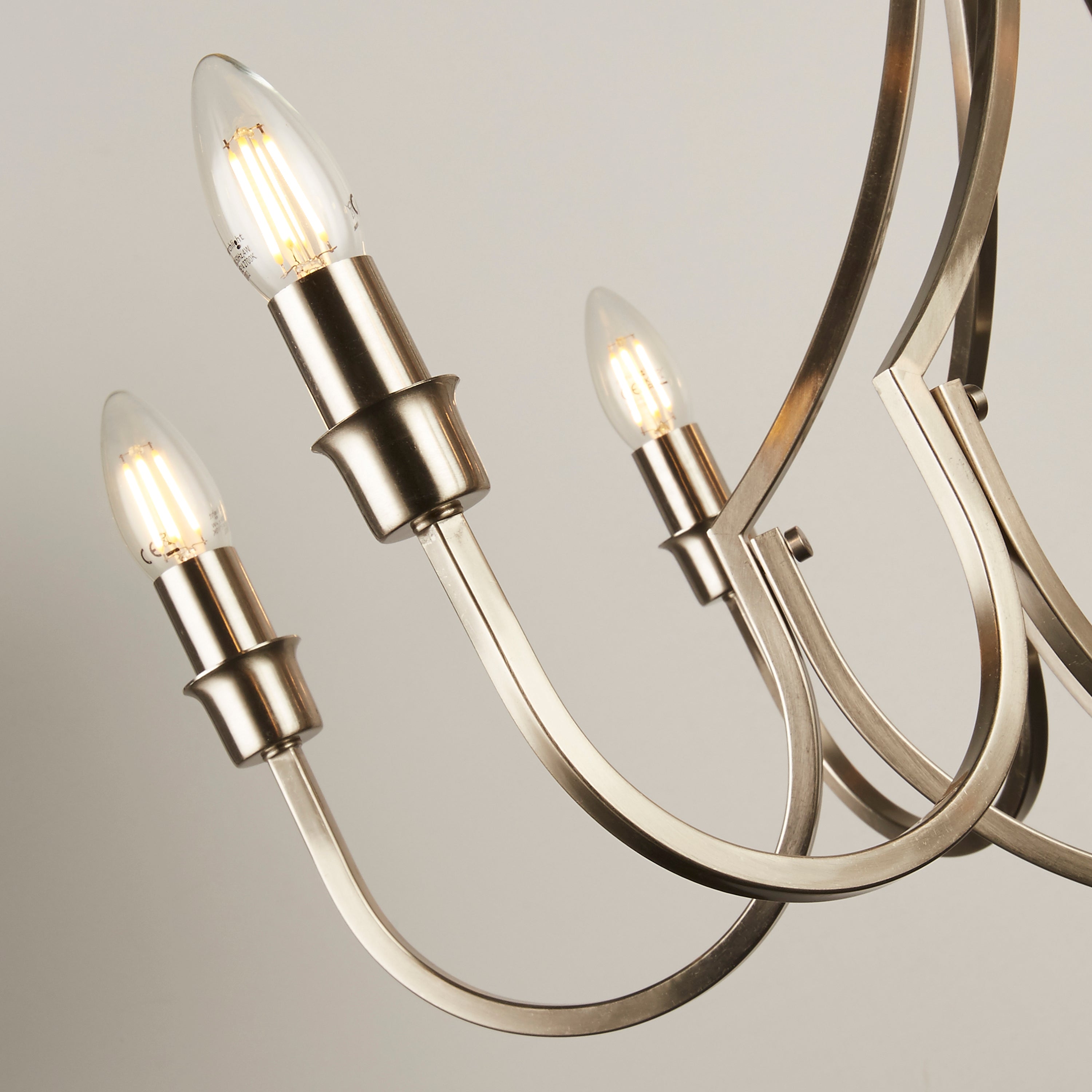 Searchlight Lansdowne 8 Light Pendant - Satin Silver