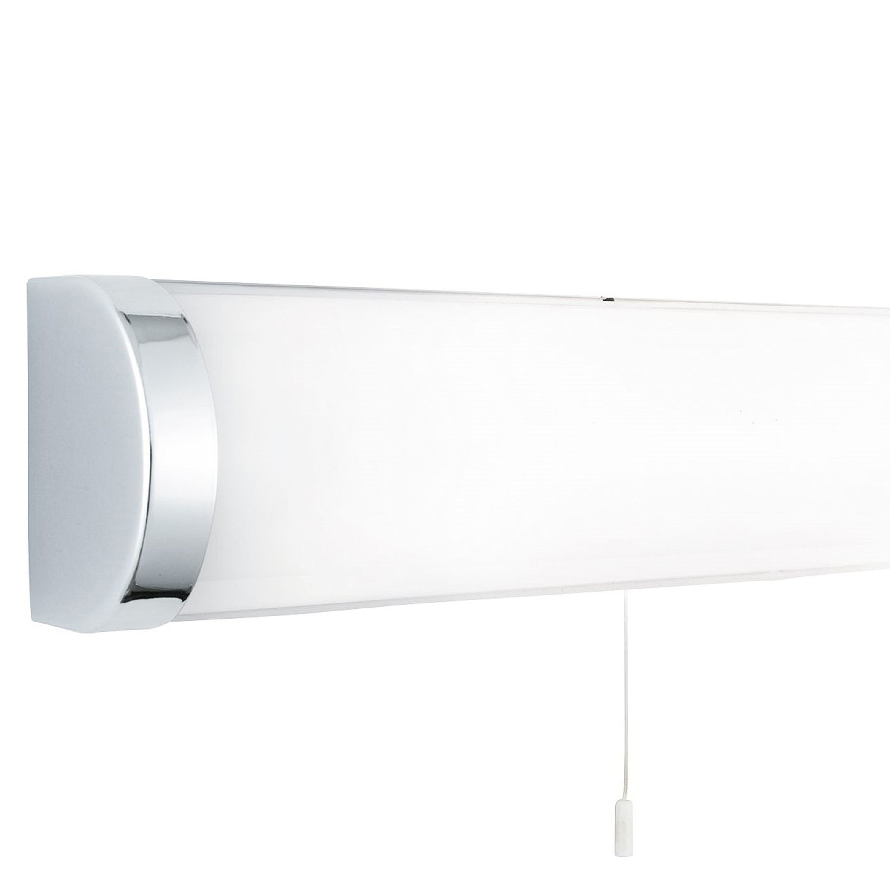 Searchlight IP44 Chrome 2 Light Wall Bracket With White Glass Tube Switched