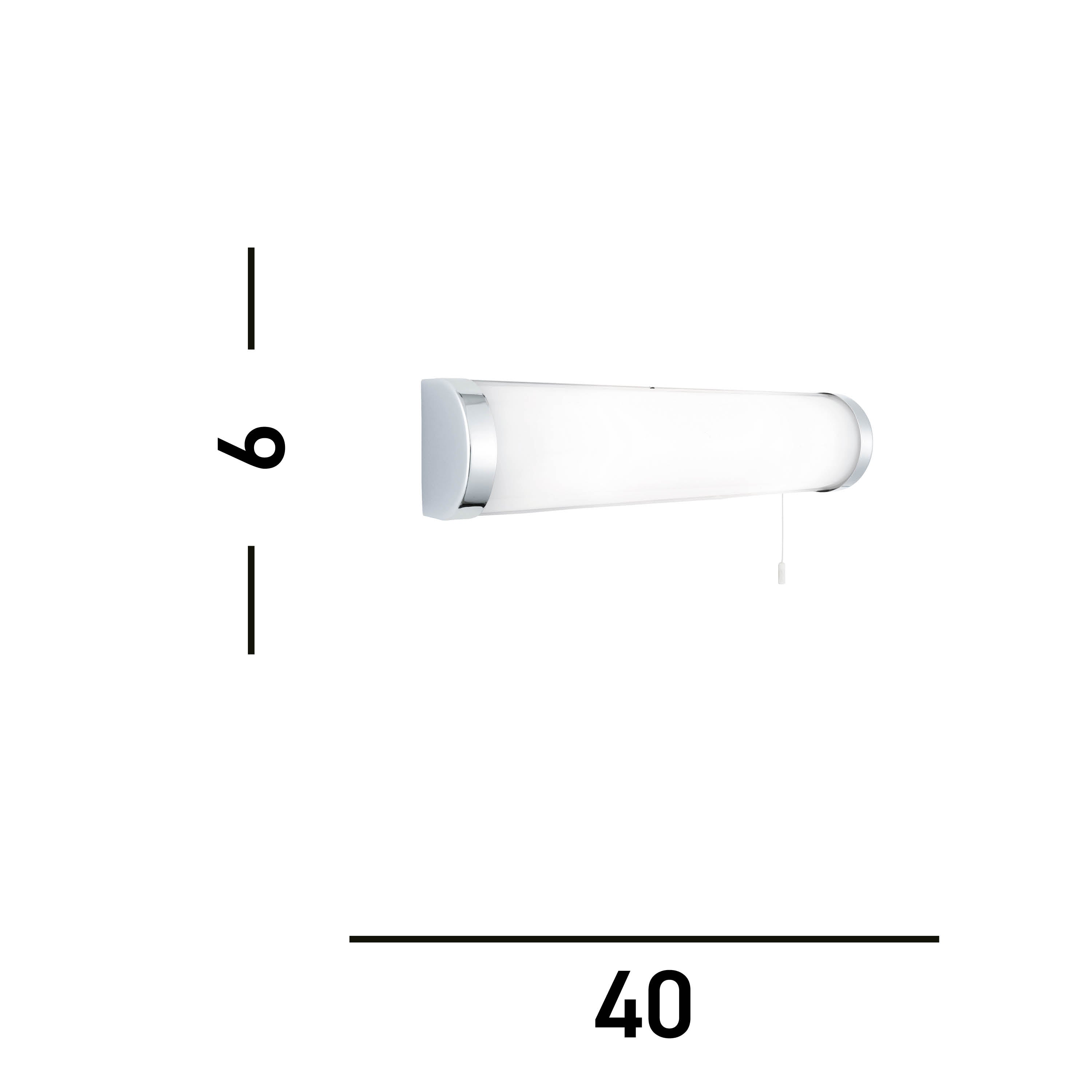 Searchlight IP44 Chrome 2 Light Wall Bracket With White Glass Tube Switched