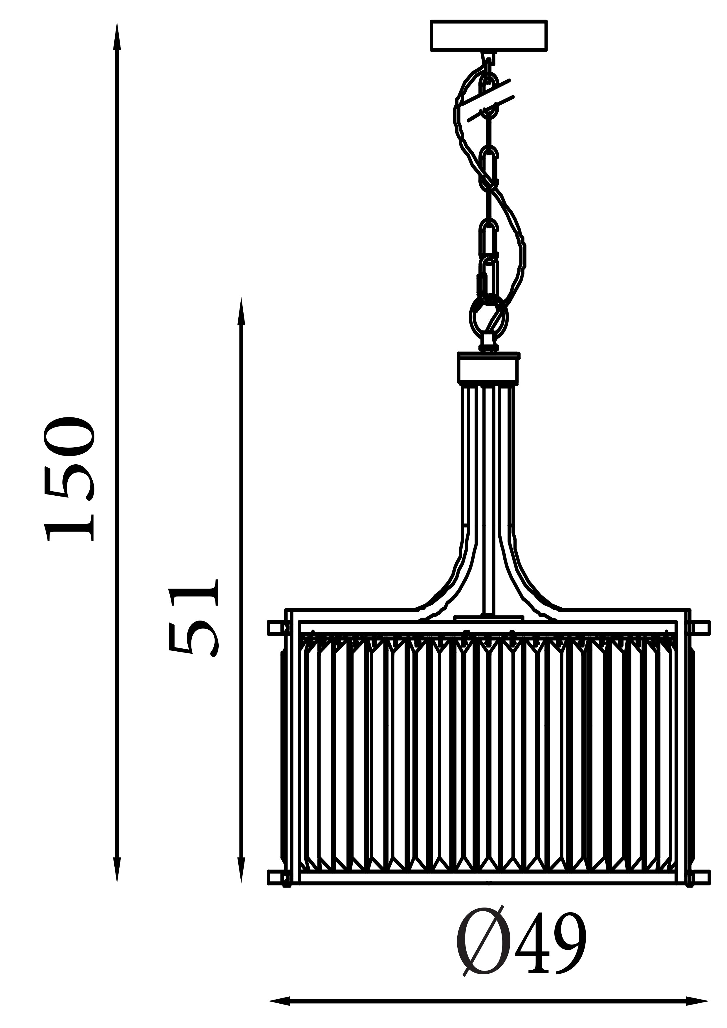 Searchlight Villier 5 Light Pendant - Antique Brass & Clear Crystal