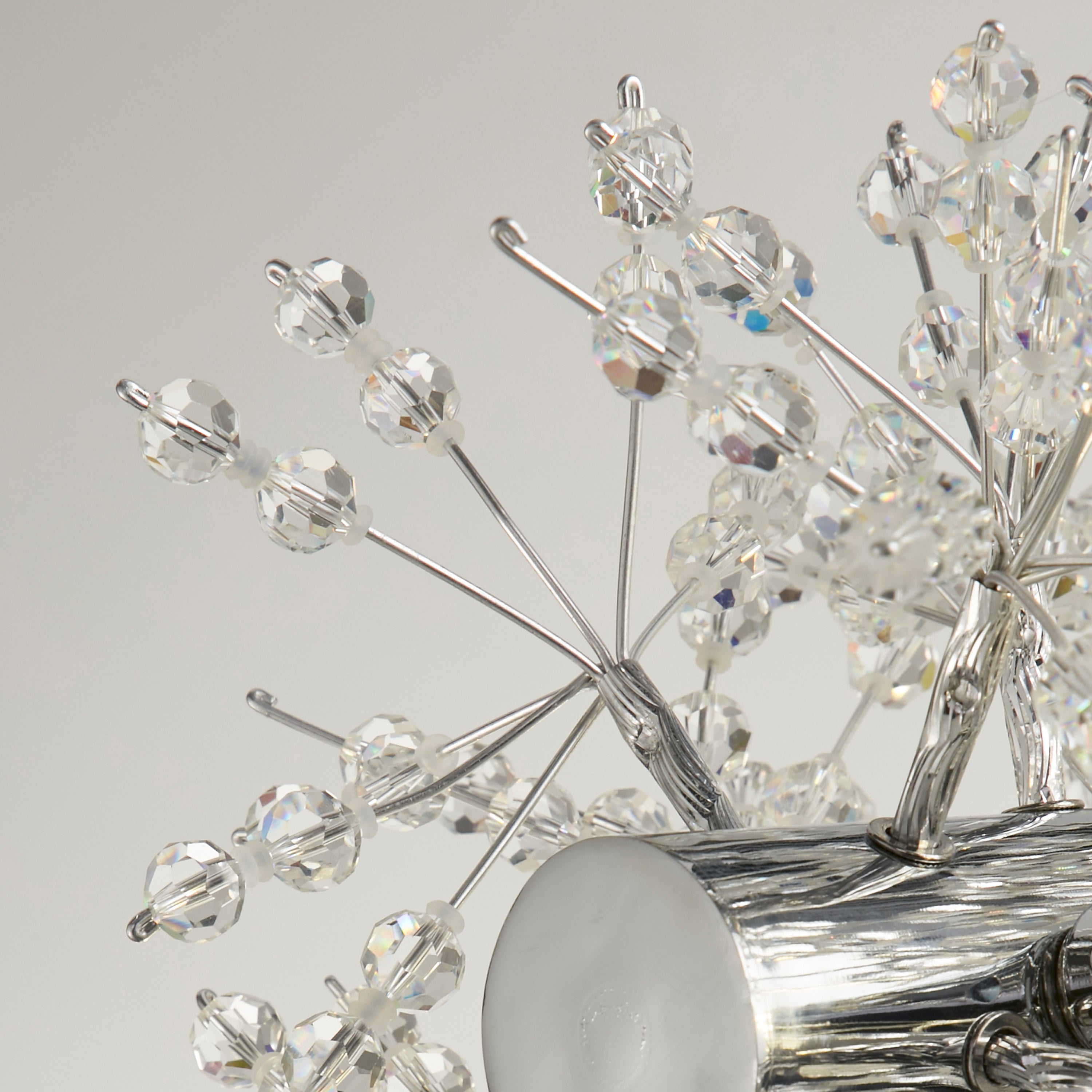 Searchlight Stevenson 16 Light Bar Pendant - Chrome & Glass Beads