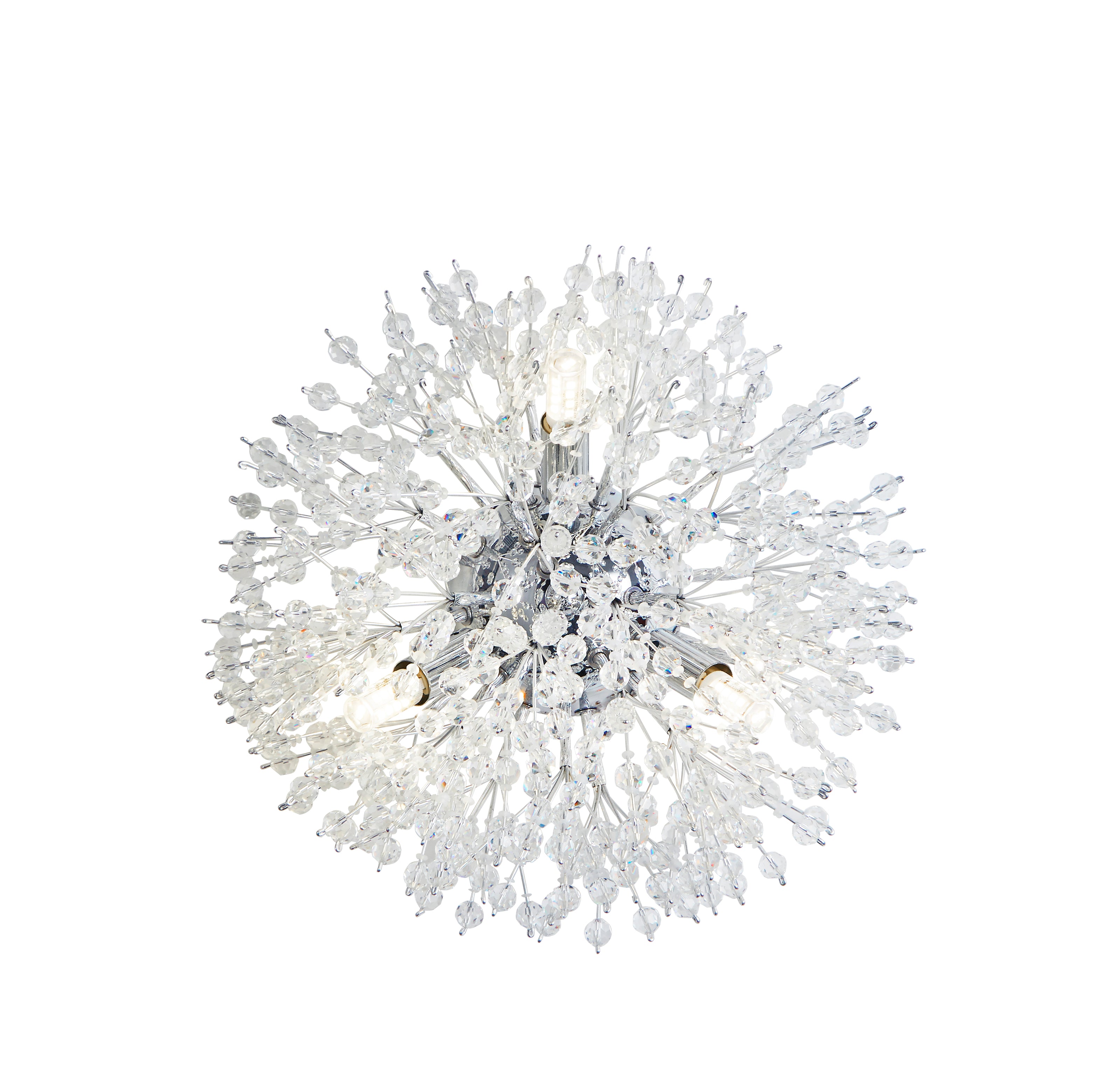 Searchlight Stevenson 3 Light Wall light - Chrome & Glass Beads