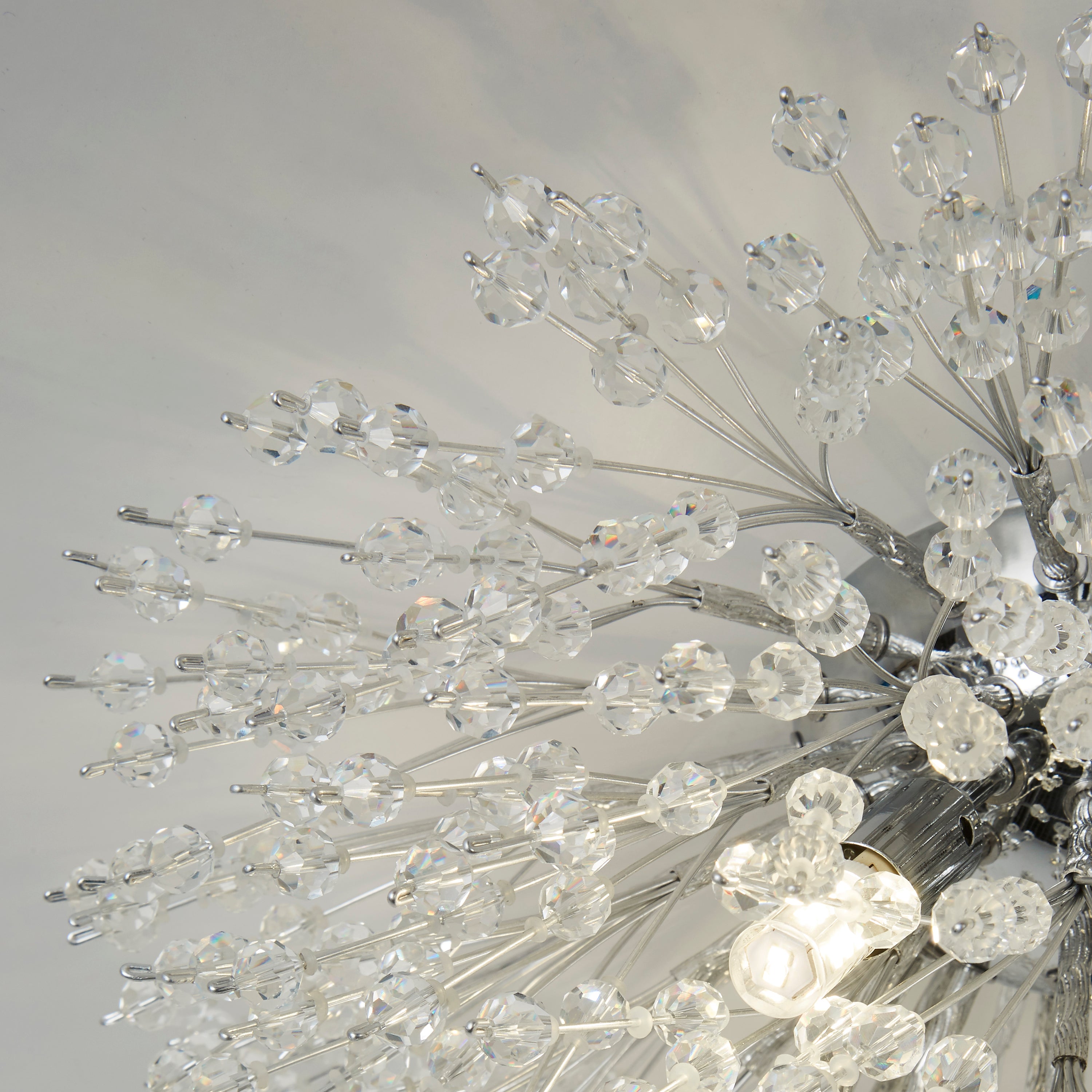 Searchlight Stevenson 4 Light Flush - Chrome & Glass Beads