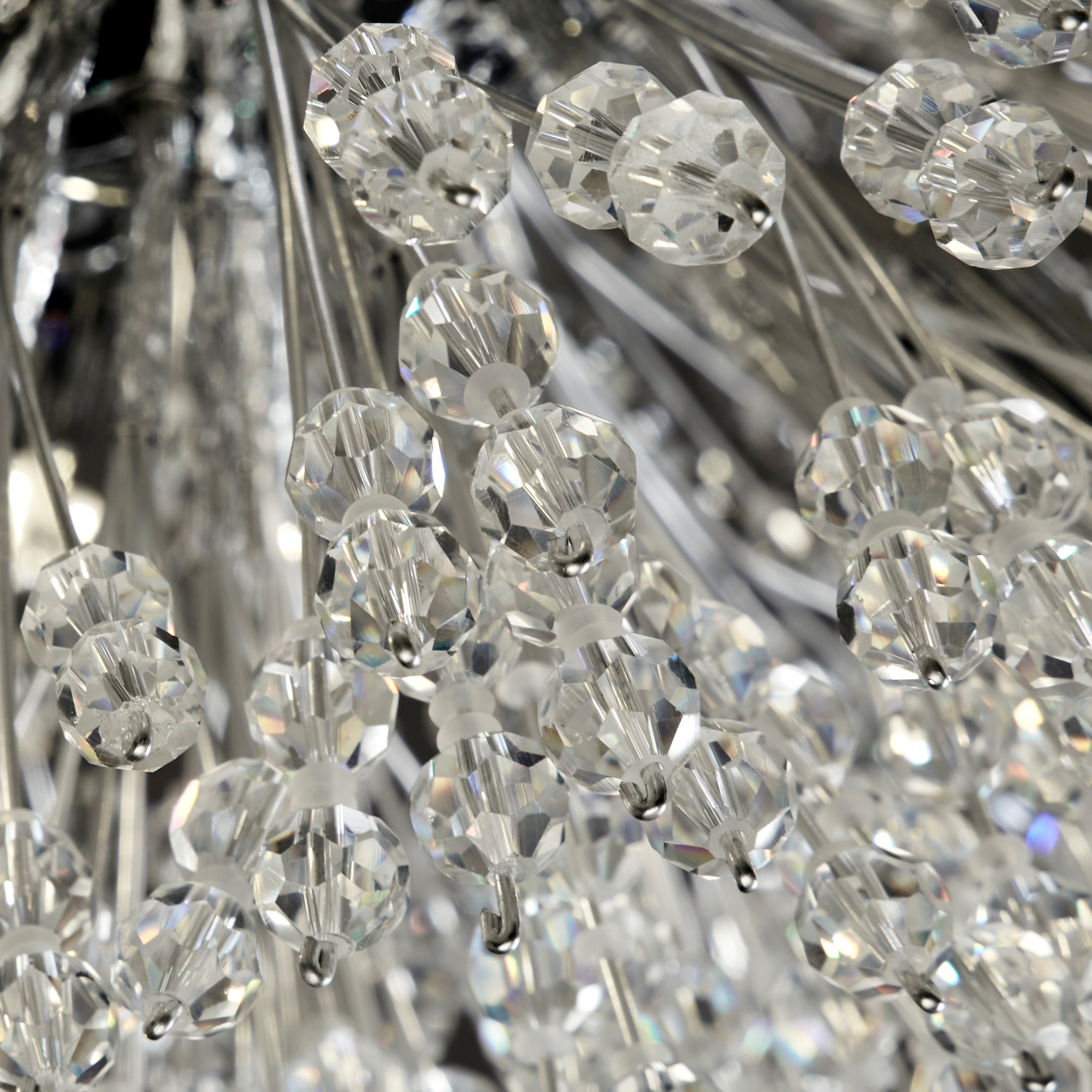 Searchlight Stevenson 7 Light Pendant - Chrome & Glass Beads