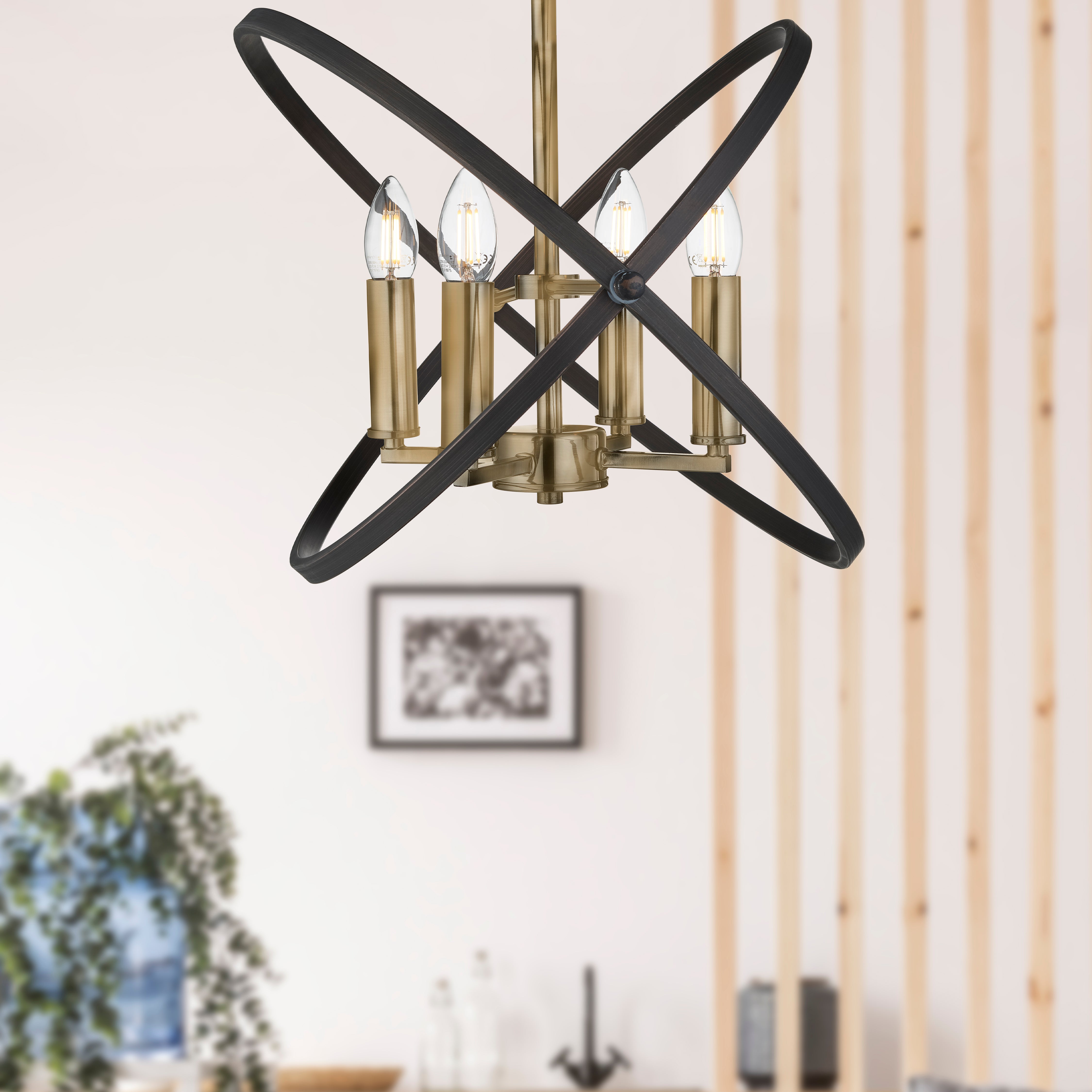 Searchlight Harding 4 Light Semi-Flush Ceiling Light - Bronze