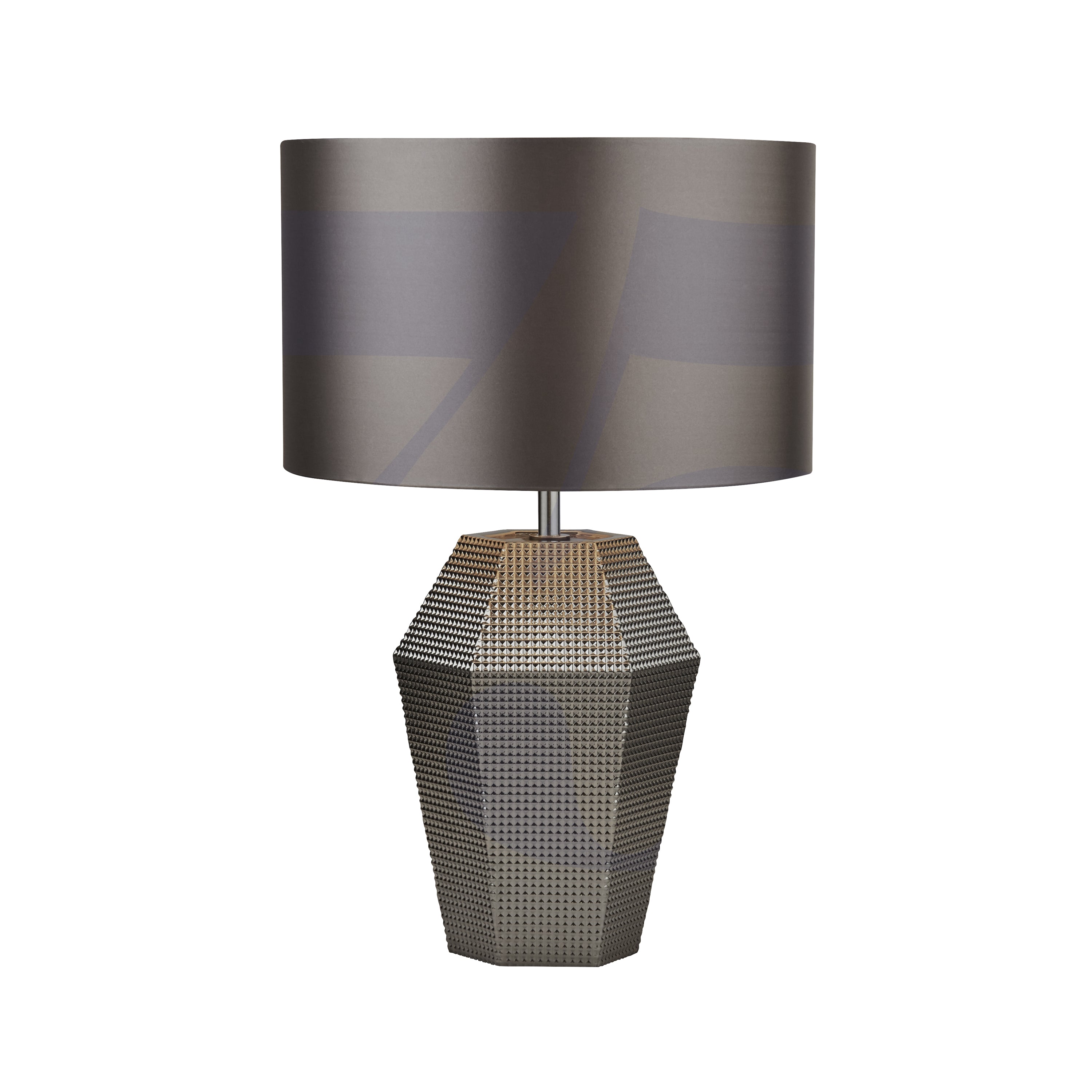 Searchlight Lucia Table Lamp - Smoked Glass & Satin Shade