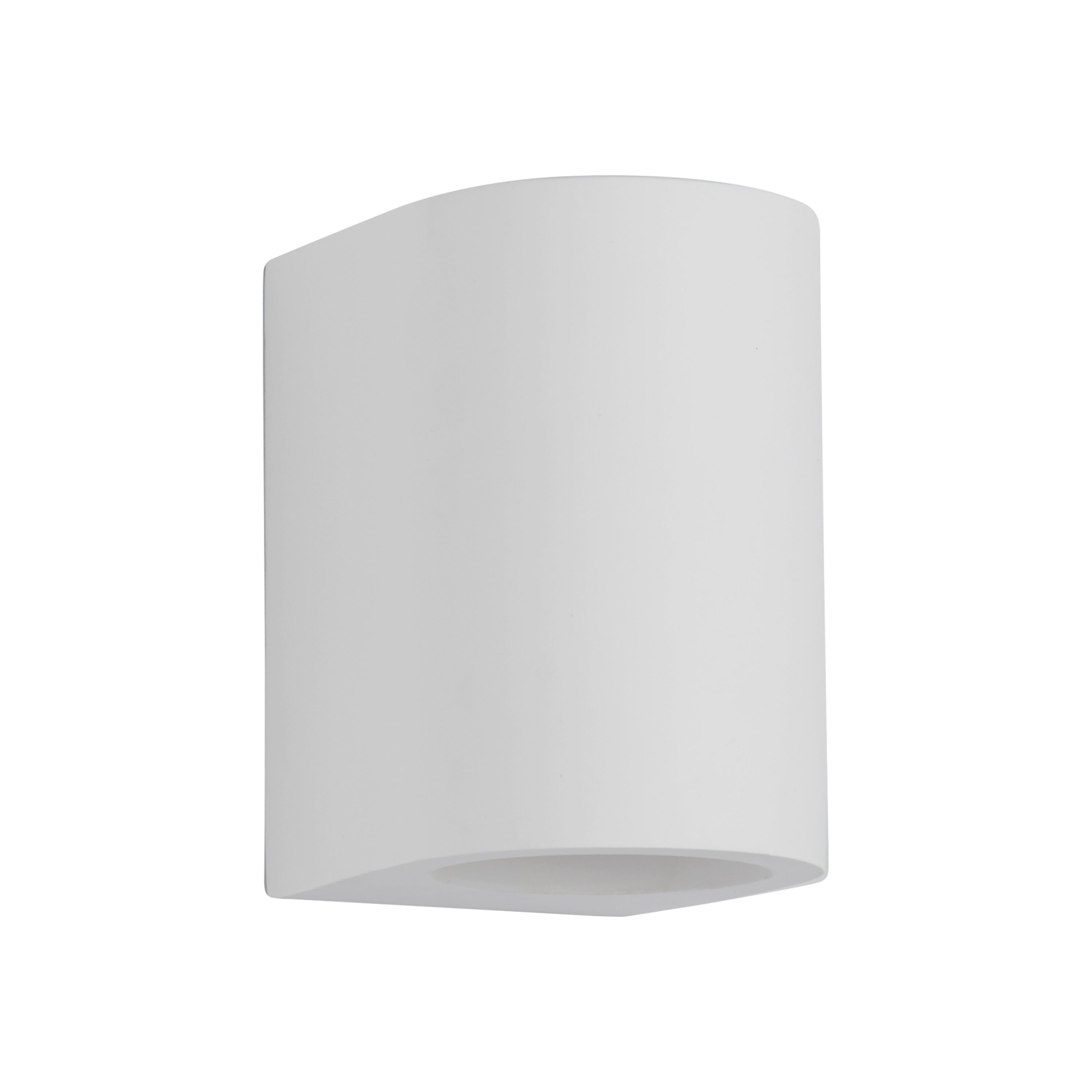 Searchlight Glaisher White Curved Cylinder Plaster Wall Light