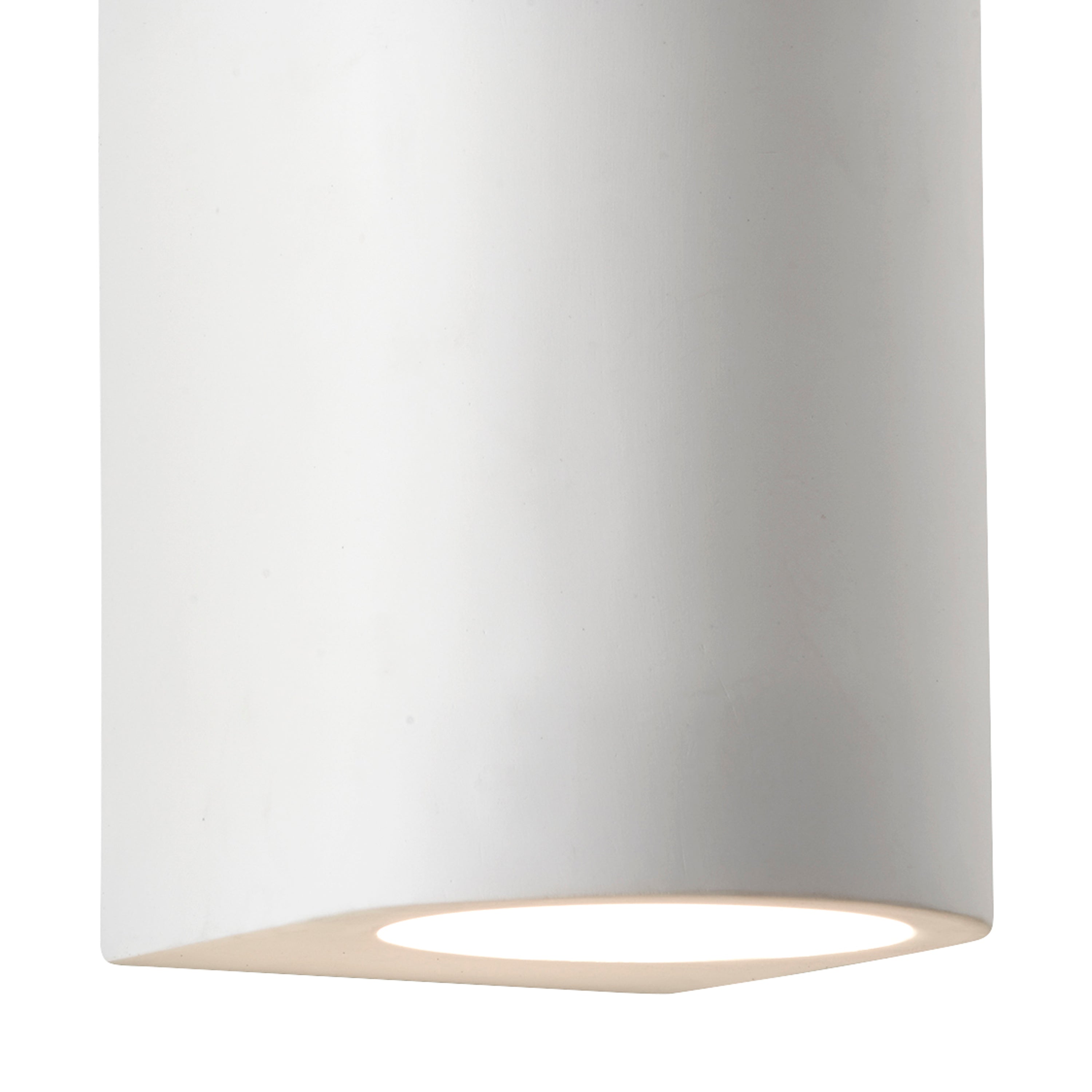 Searchlight Glaisher White Curved Cylinder Plaster Wall Light