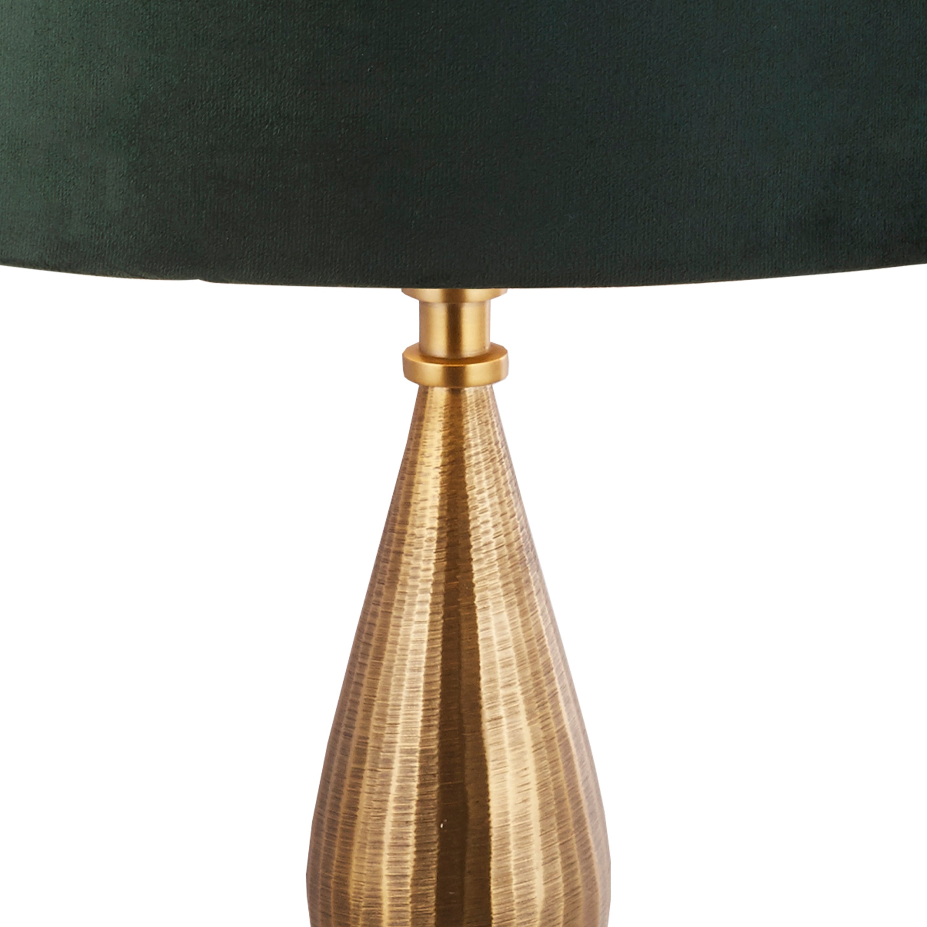 Searchlight Regent Table Lamp - Antique Brass & Green Velvet Shade