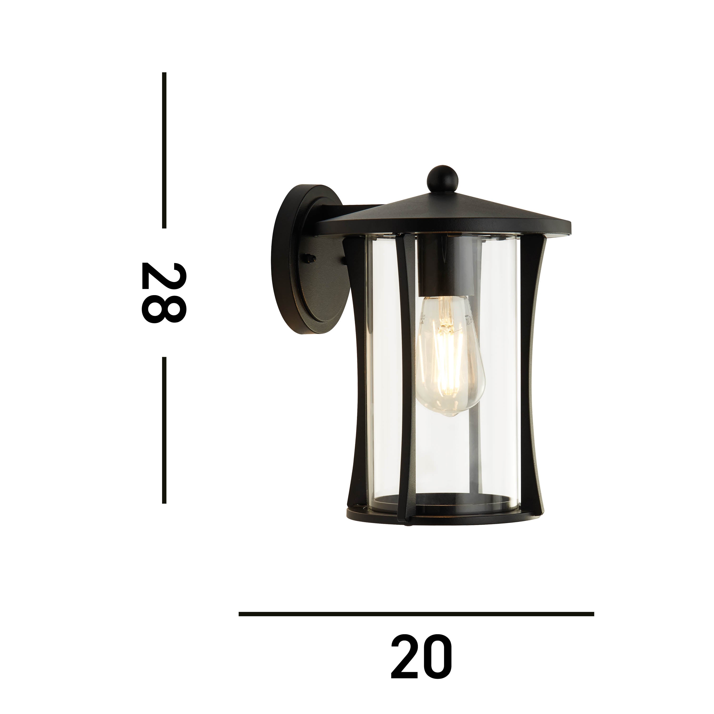 Searchlight Page Outdoor Wall/Porch Light - Black - IP44