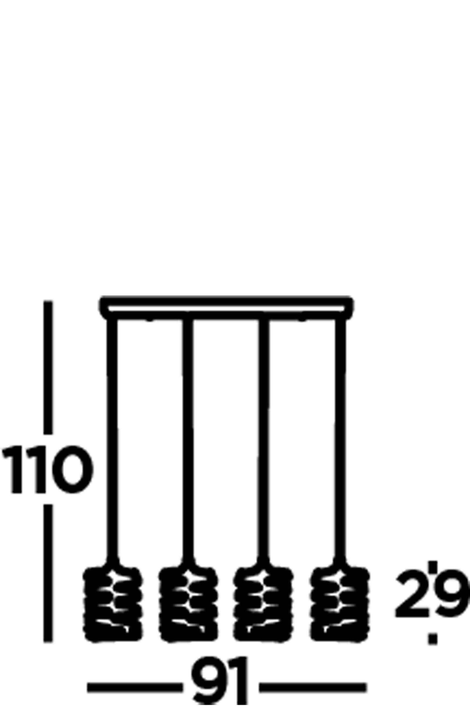 Searchlight Snowdrop 4 Light Bar Ceiling Pendant - Black & Gold