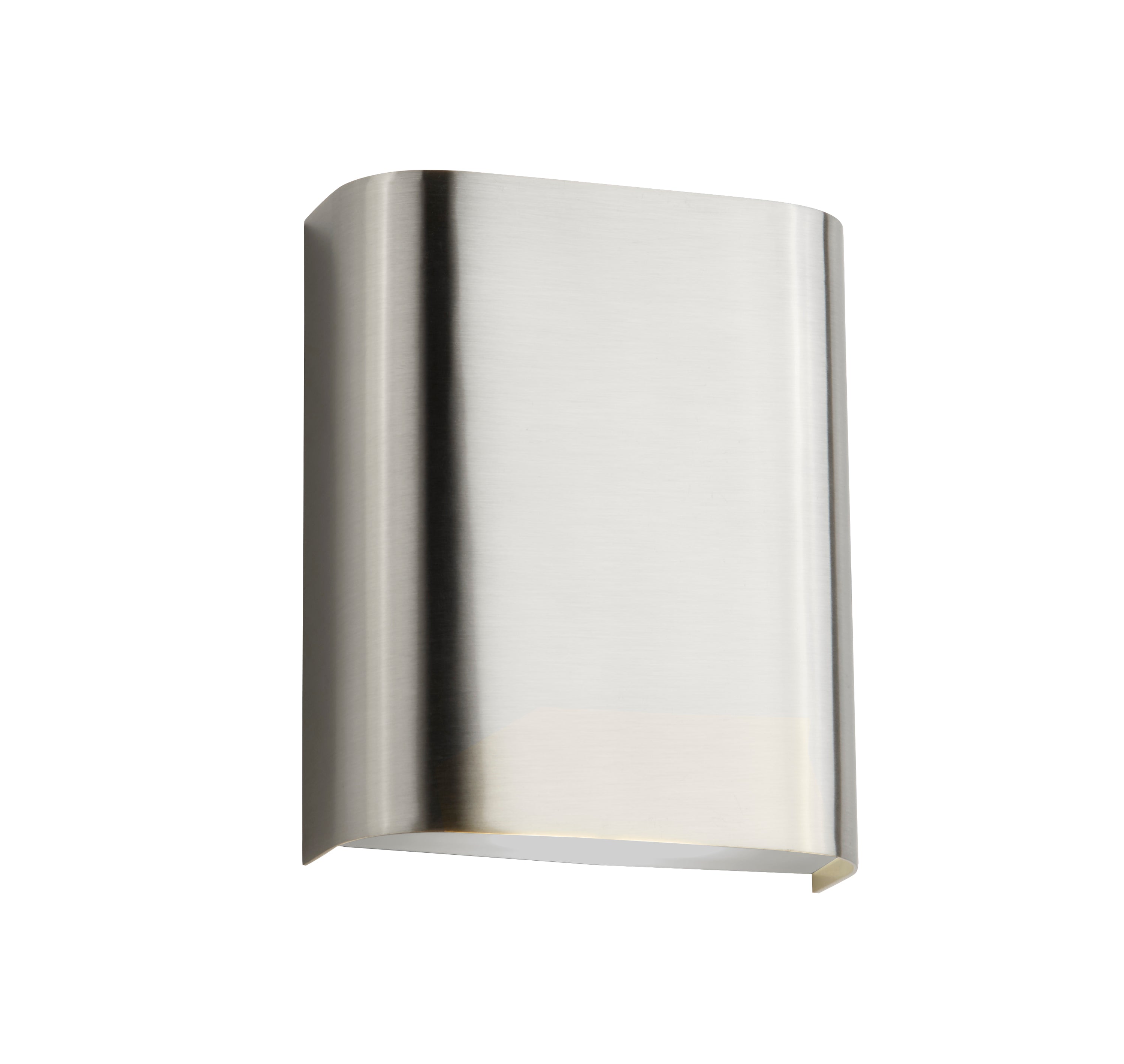 Searchlight Marius 2 Light LED Wall Light - Satin Silver & Frosted Glass