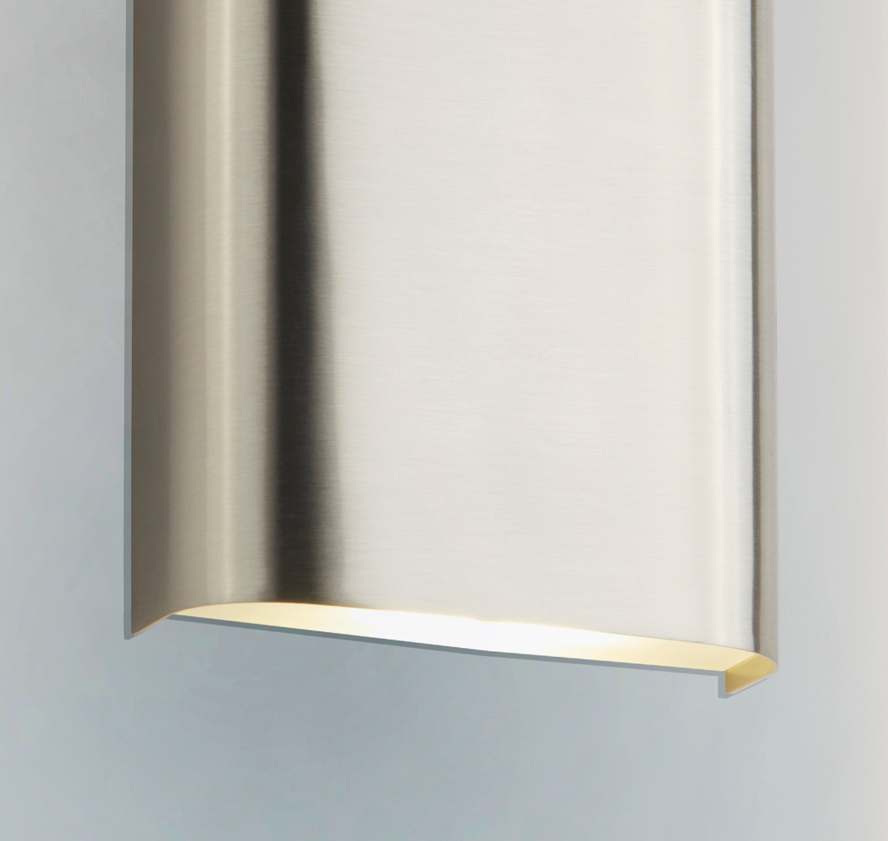 Searchlight Marius 2 Light LED Wall Light - Satin Silver & Frosted Glass