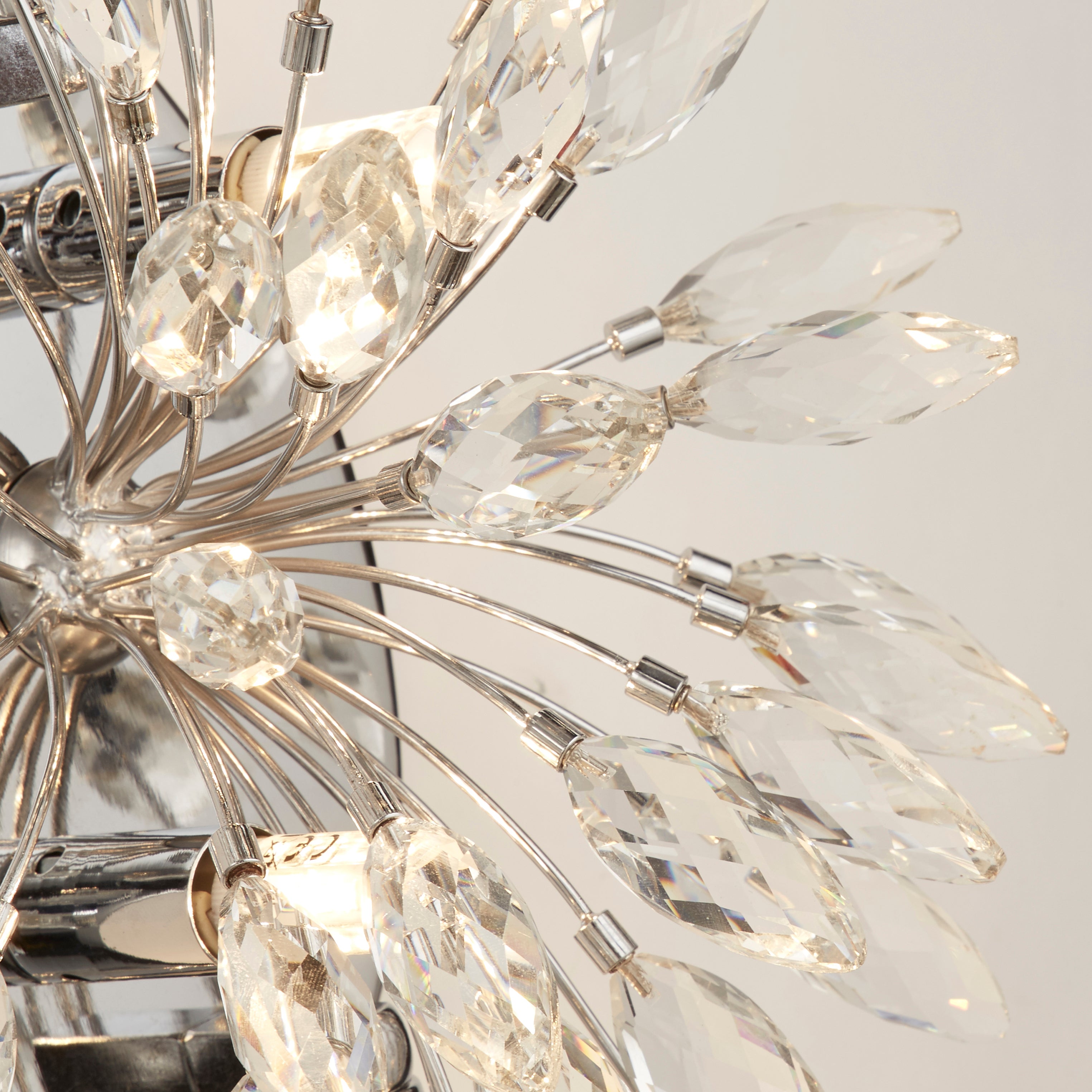 Searchlight Paradise 4 Light Wall Light - Chrome & Crystal