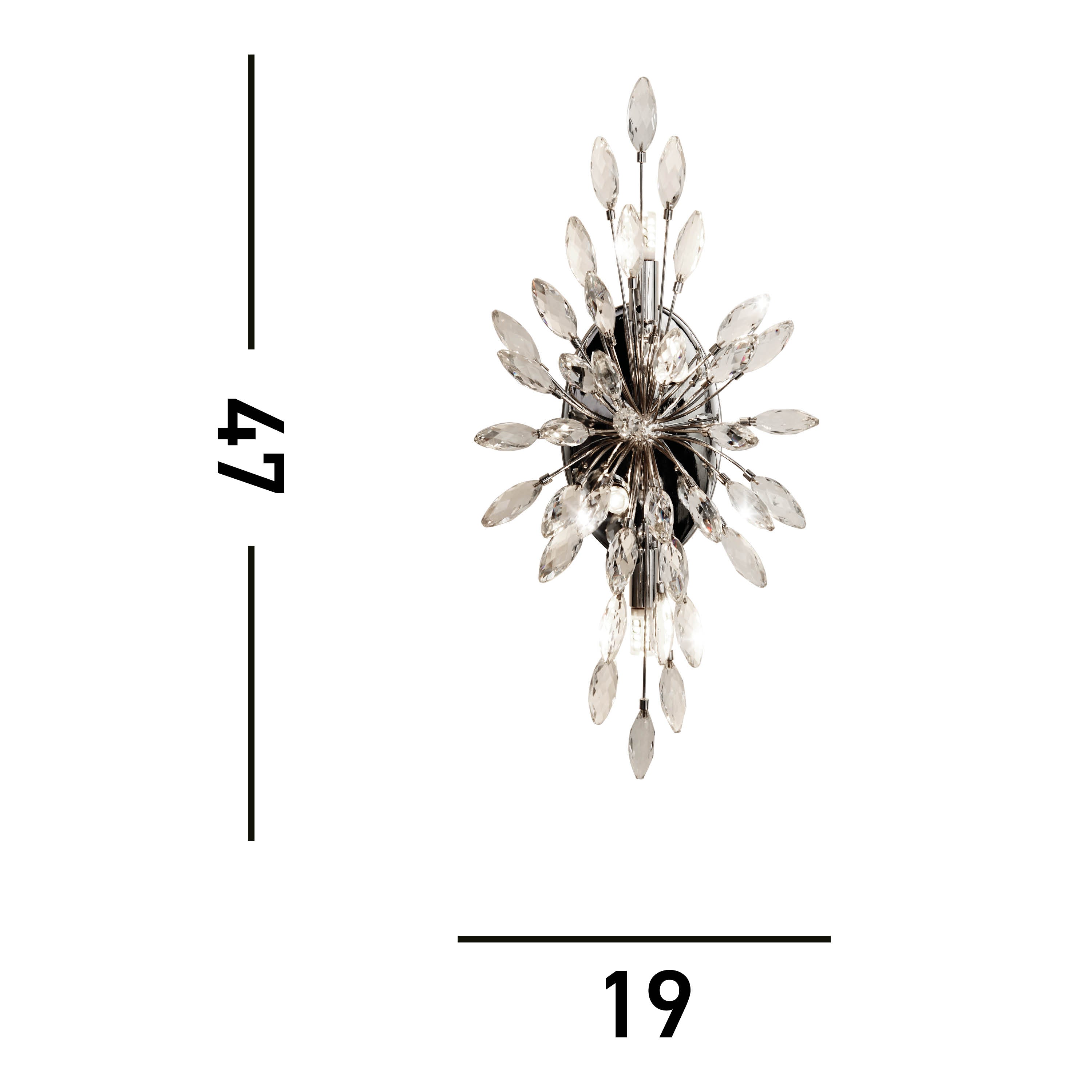 Searchlight Paradise 4 Light Wall Light - Chrome & Crystal