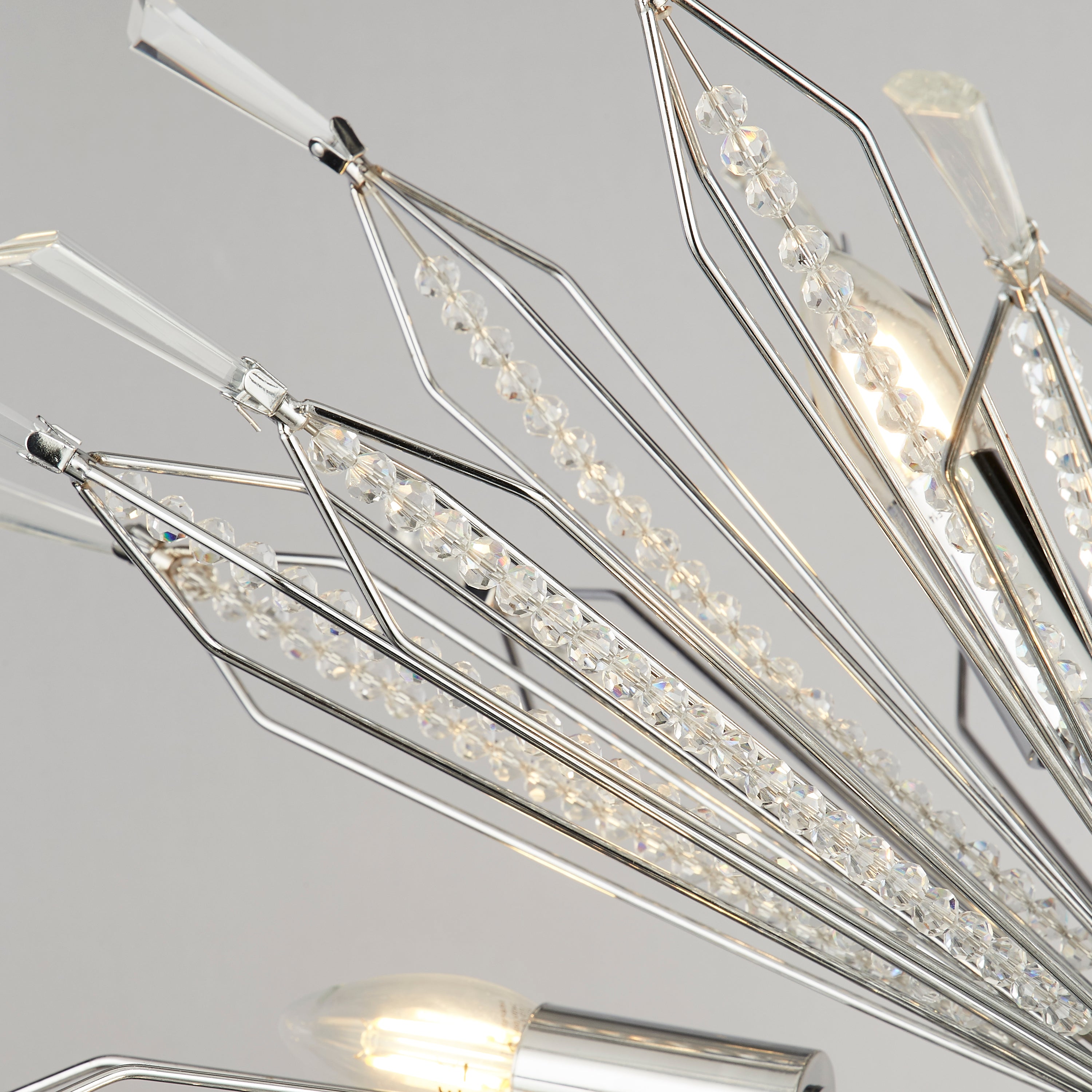 Searchlight St Albans 10 Light Ceiling Pendant - Chrome & Glass