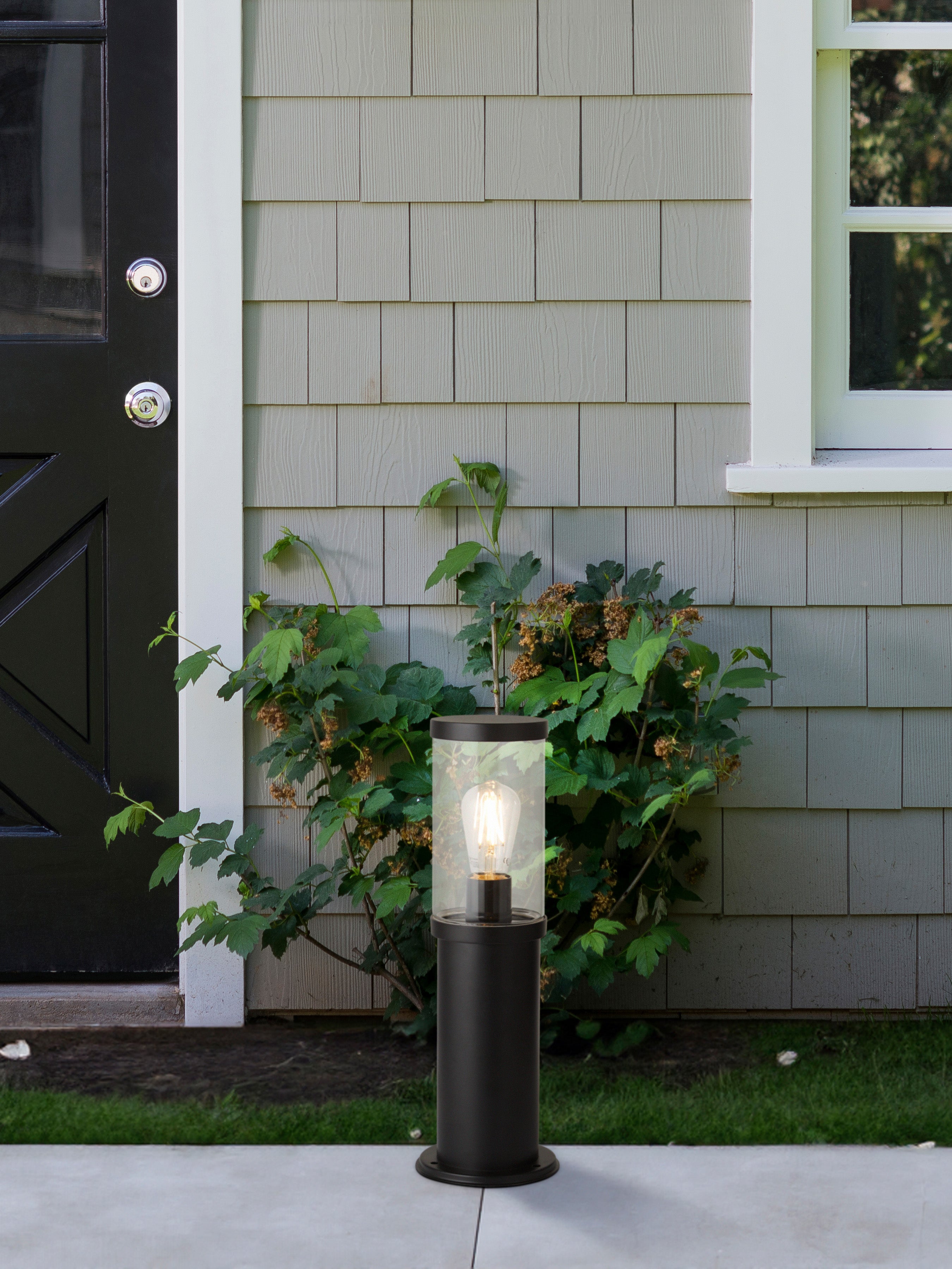 Searchlight Bagnall 450mm Outdoor Post - Black & Polycarbonate