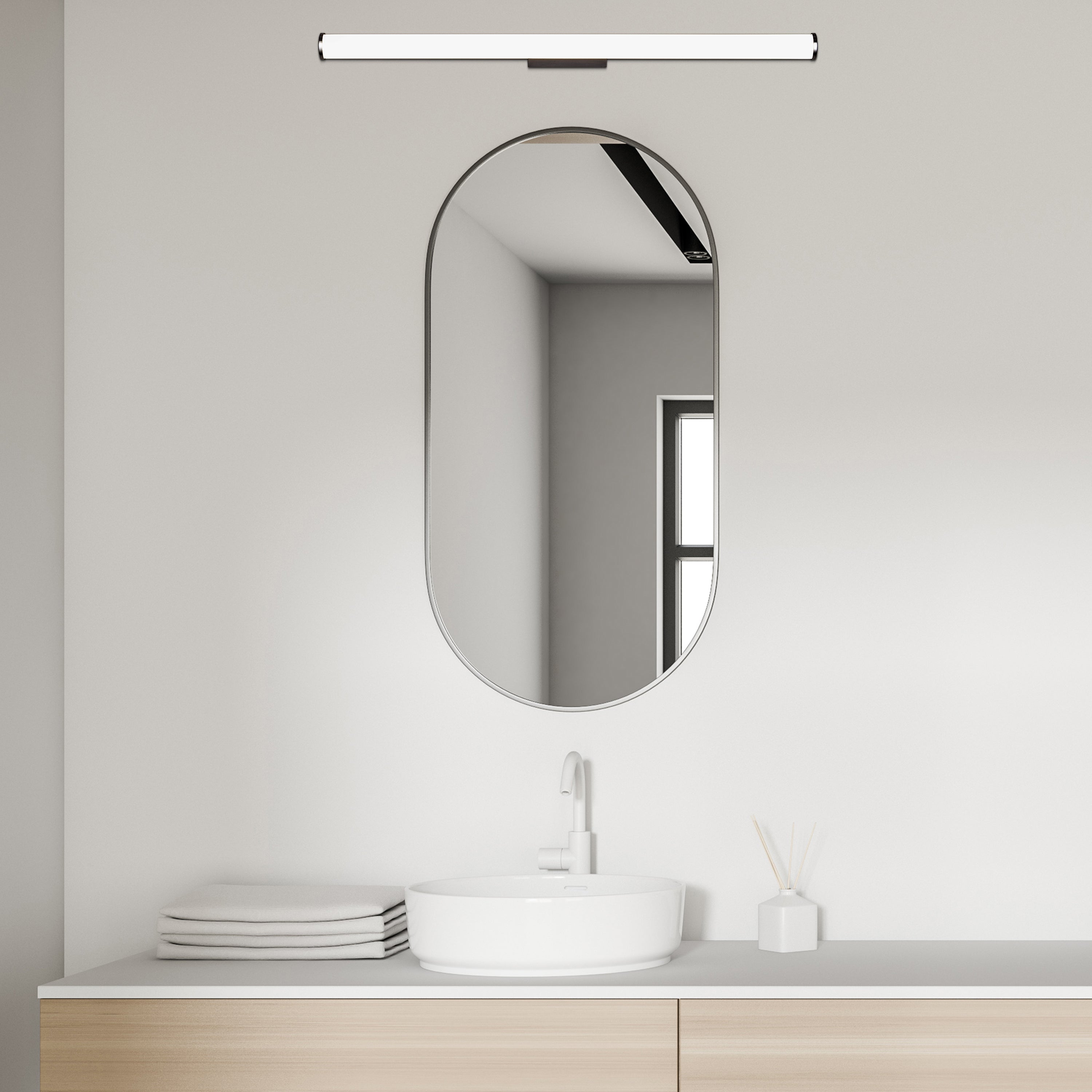 Searchlight Vine Bathroom Wall/Ceiling Light - Chrome & Opal Polycarbonate