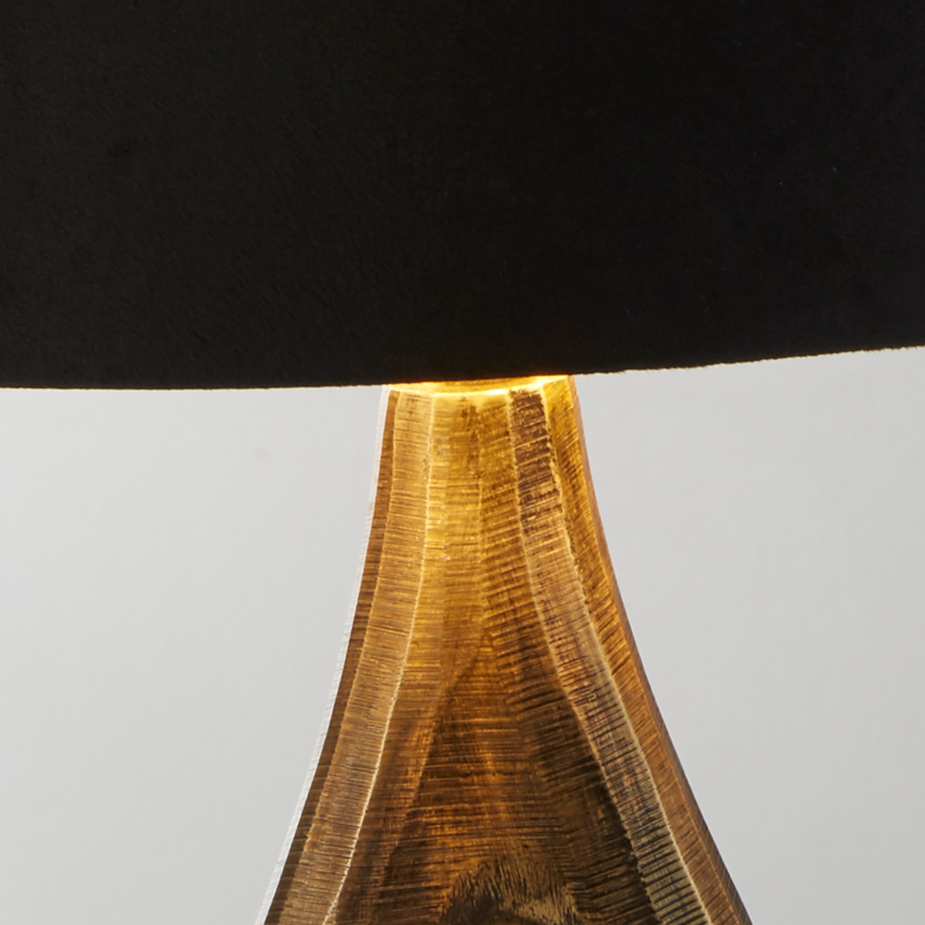 Searchlight Brock Table Lamp - Antique Brass & Black Velvet Shade