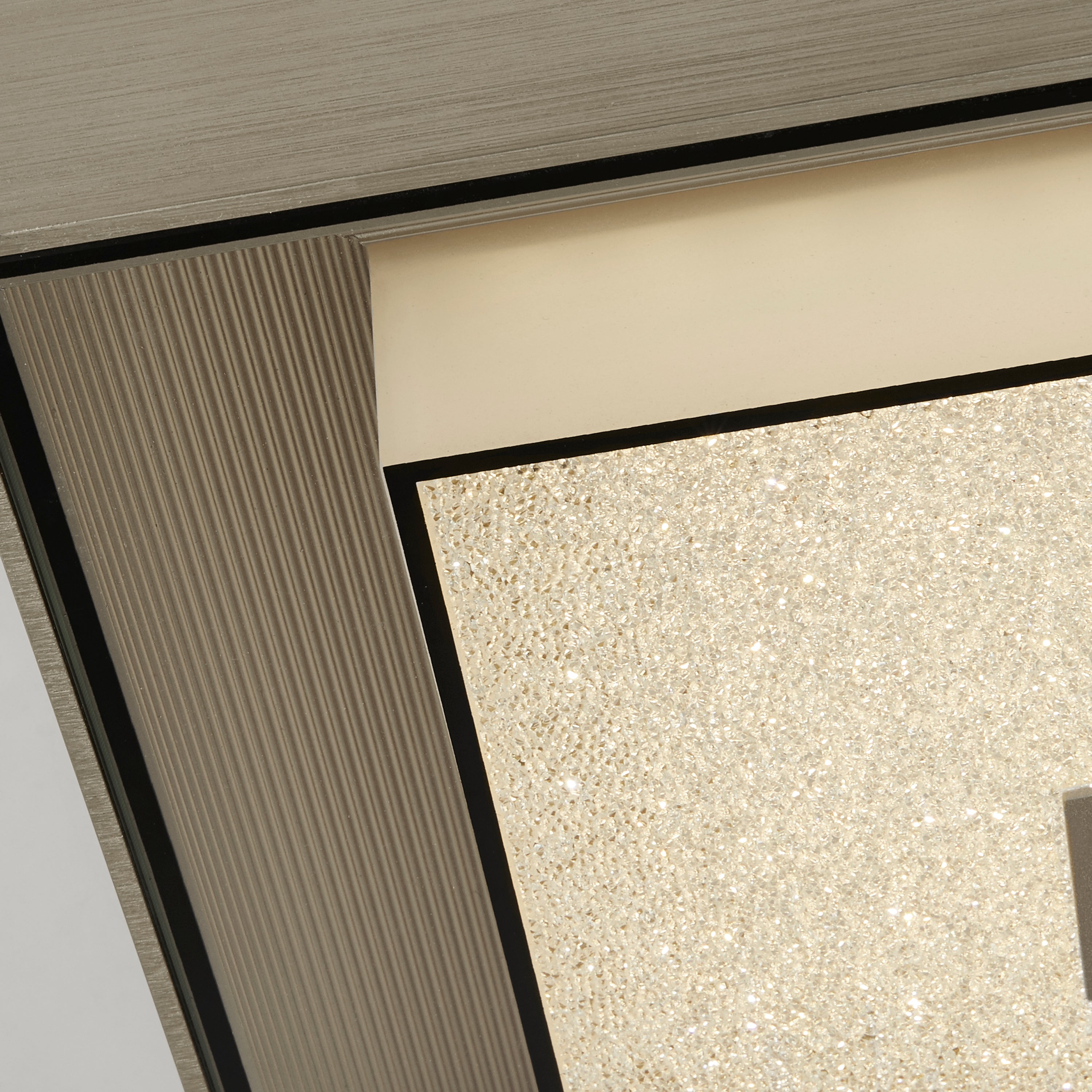 Searchlight Raffles LED Flush Ceiling Light - Silver & Crystal Sand