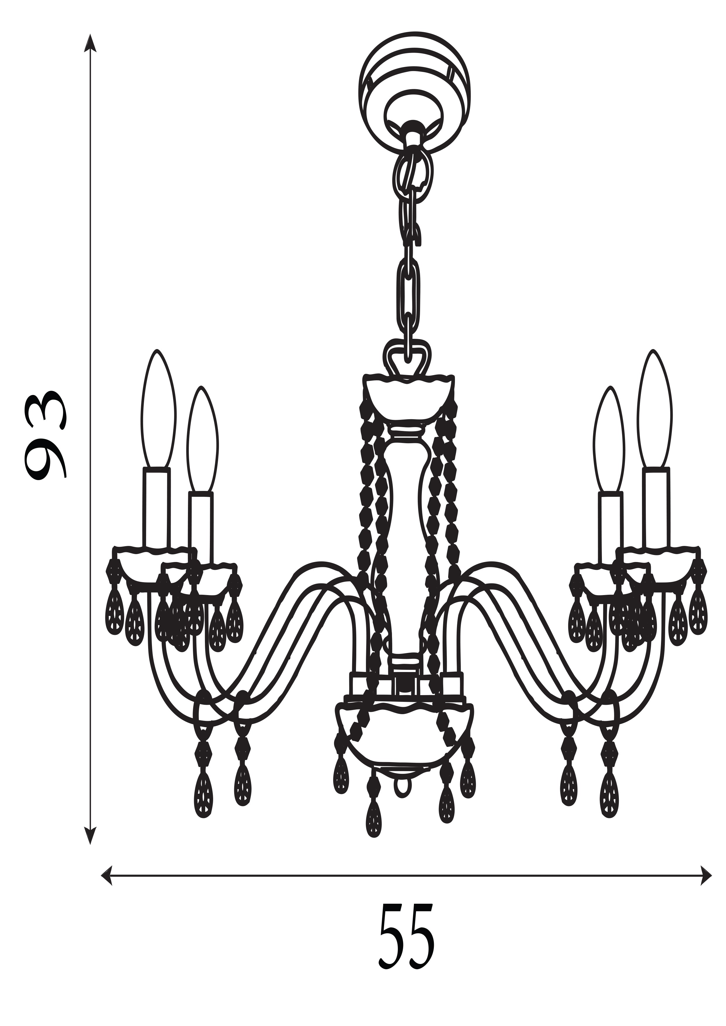 Searchlight Maple 5 Light Pendant - Smoked Grey Glass