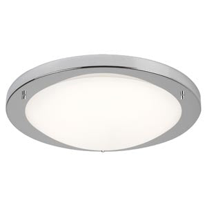 Searchlight Garmoyle LED Bathroom Flush - Satin Silver & Glass - IP44