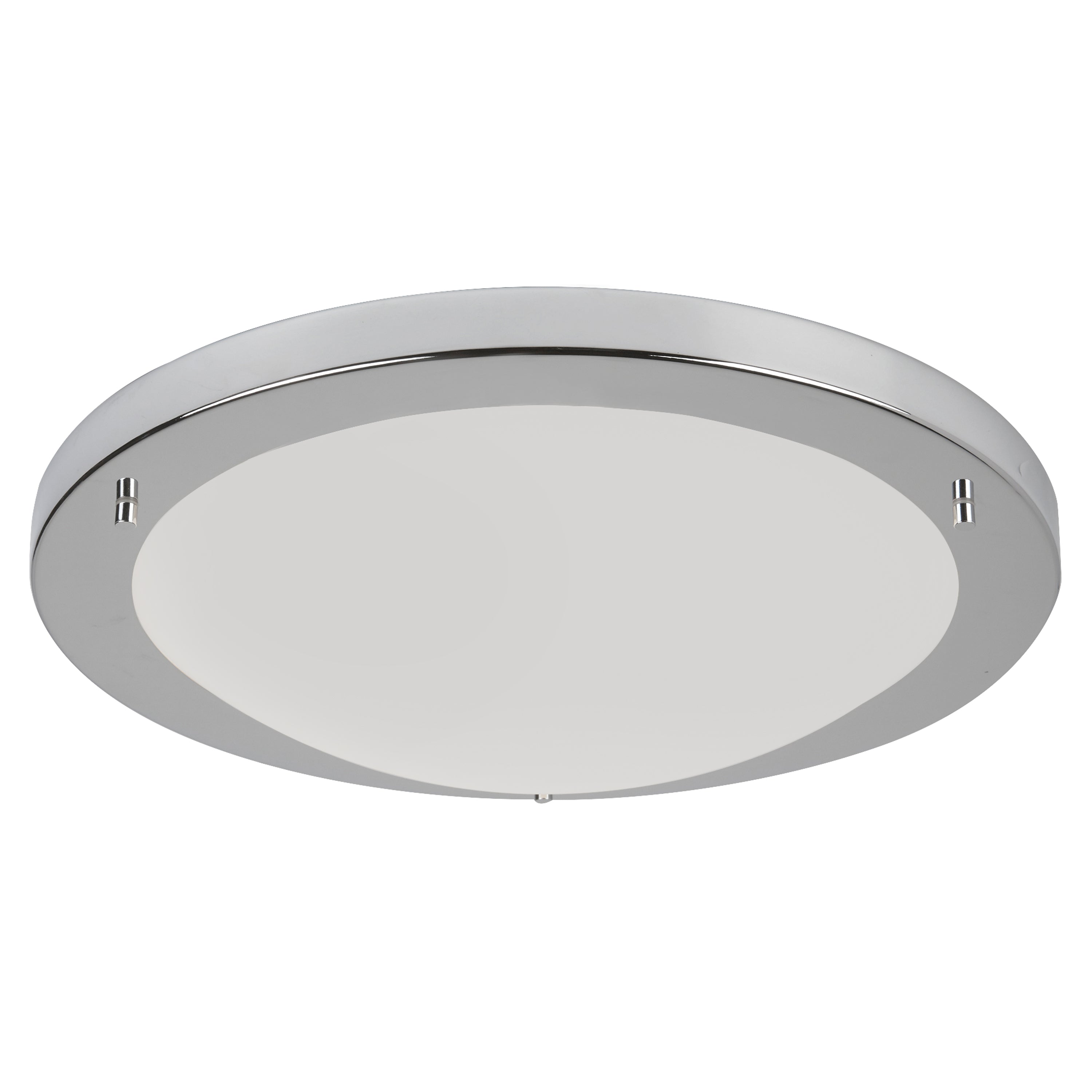 Searchlight Garmoyle LED Bathroom Flush - Satin Silver & Glass - IP44