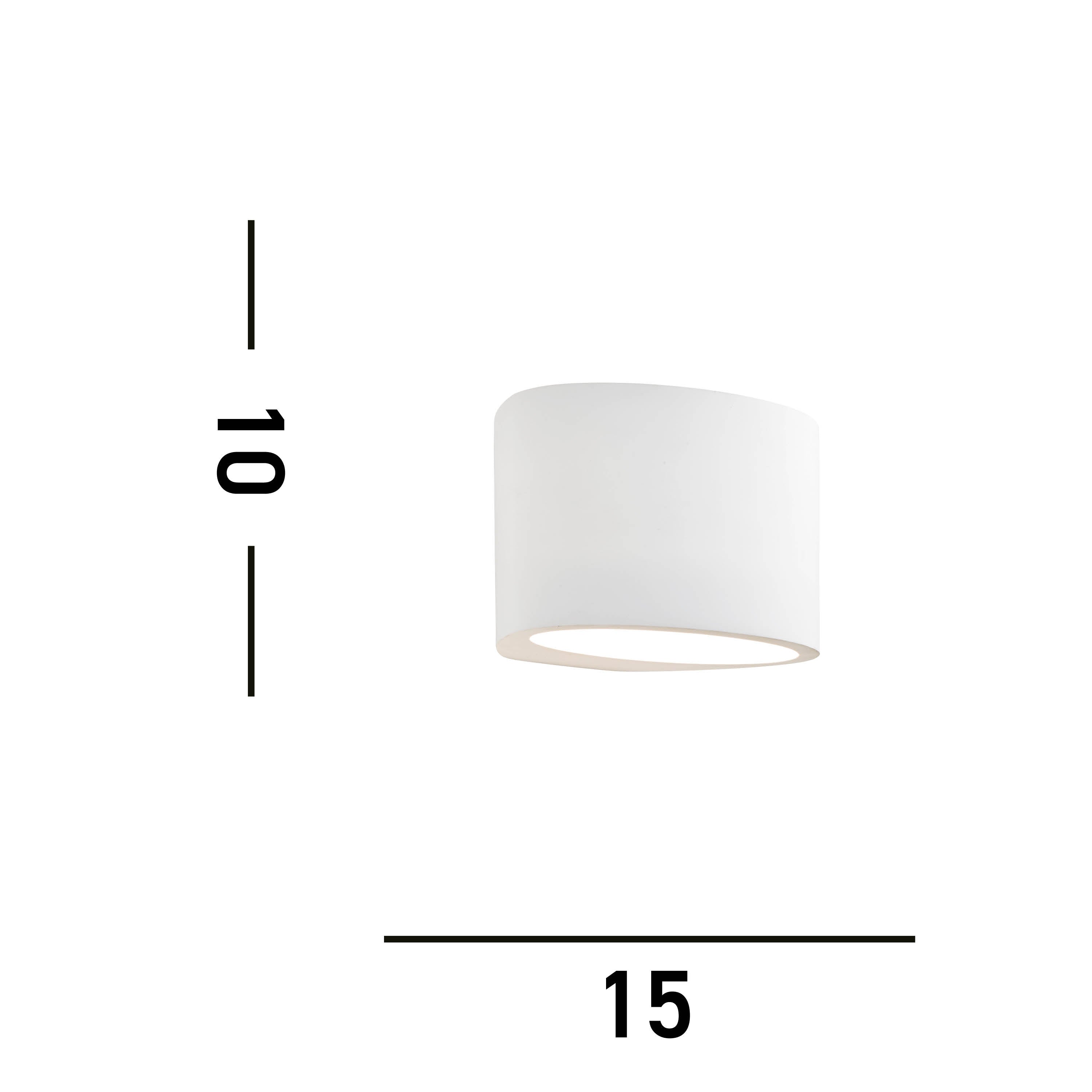 Searchlight Glaisher Oval White Plaster Wall Light