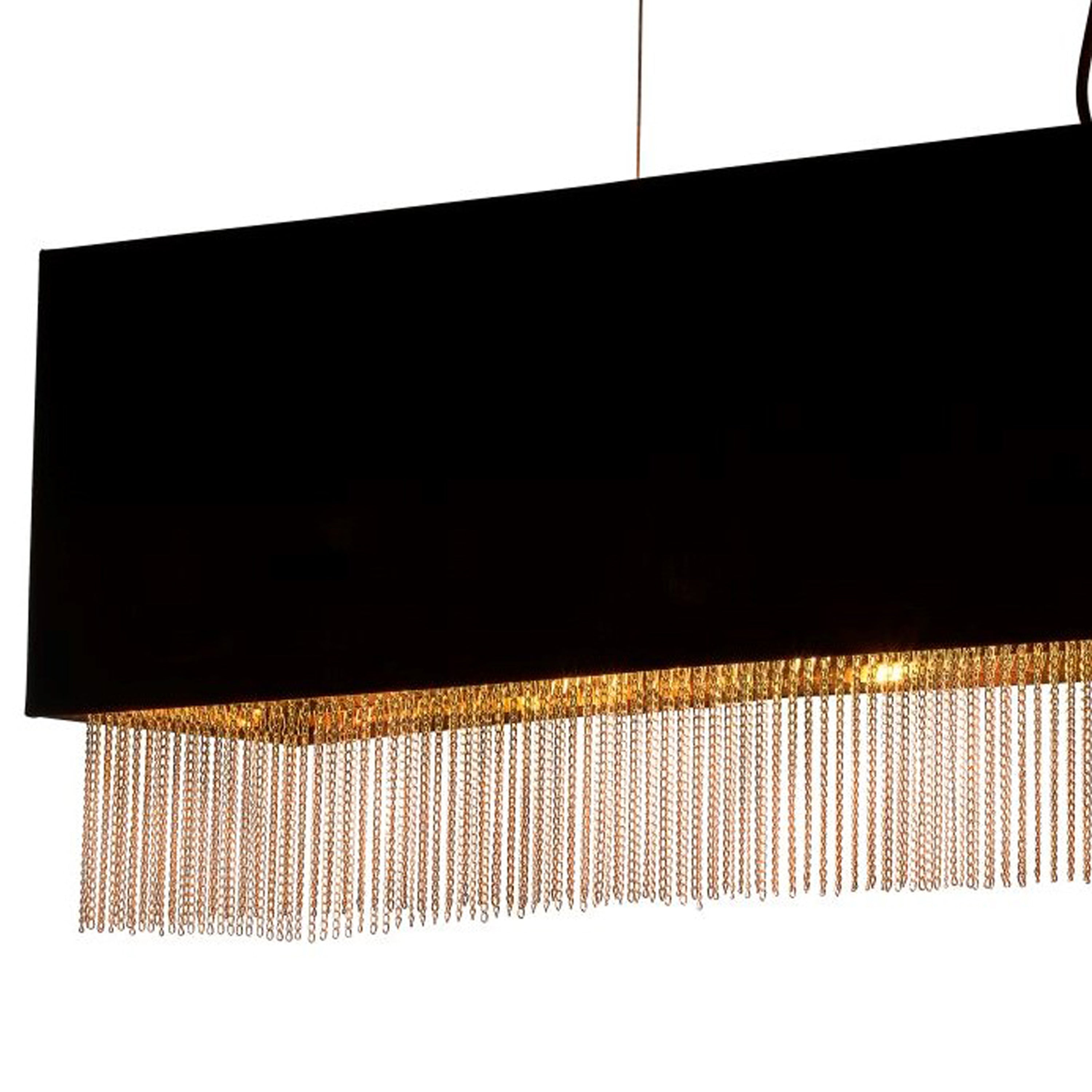 Searchlight Finlay 4 Light Ceiling Pendant - Black & Gold Chain
