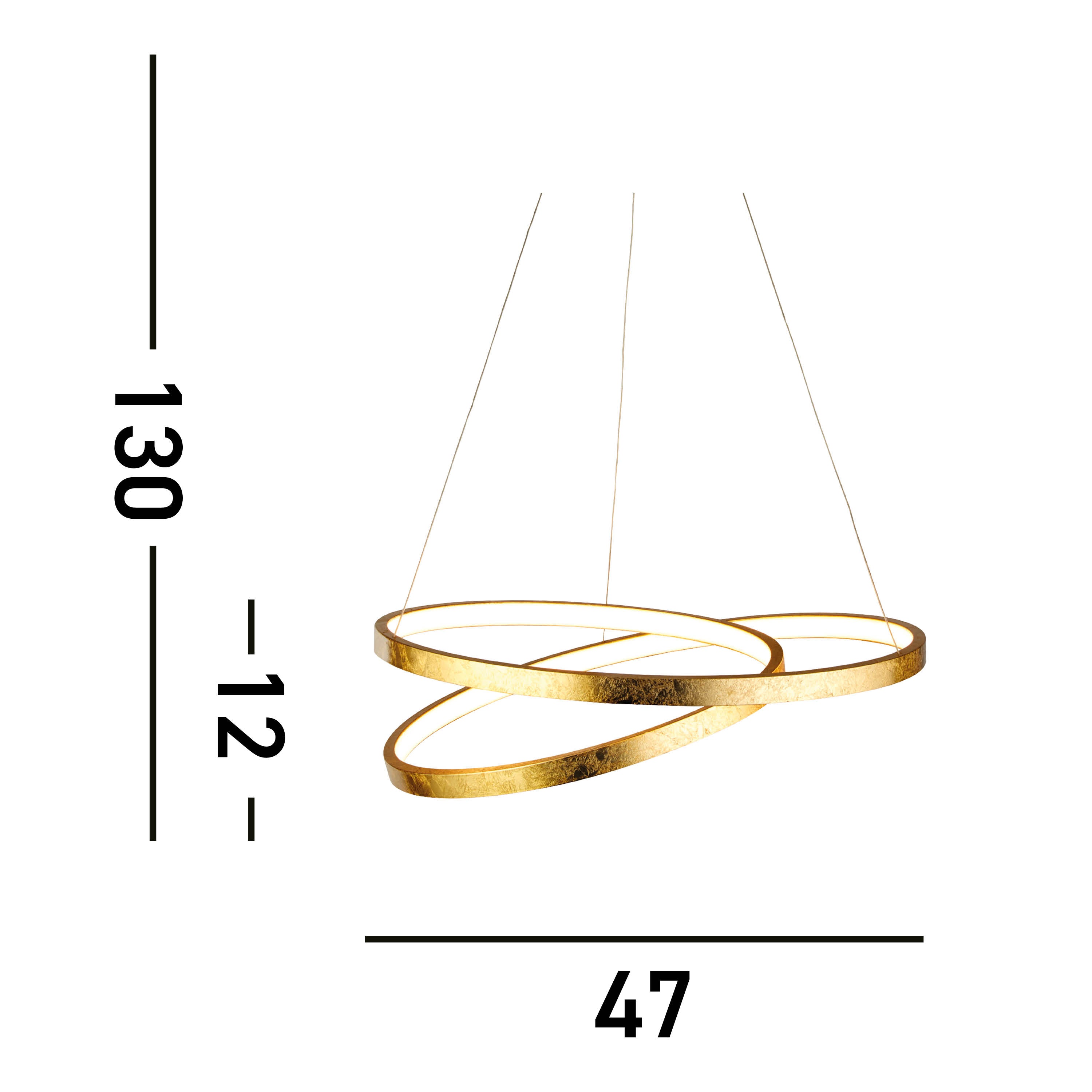 Searchlight Fell LED Ceiling Pendant - Gold Leaf & Opal