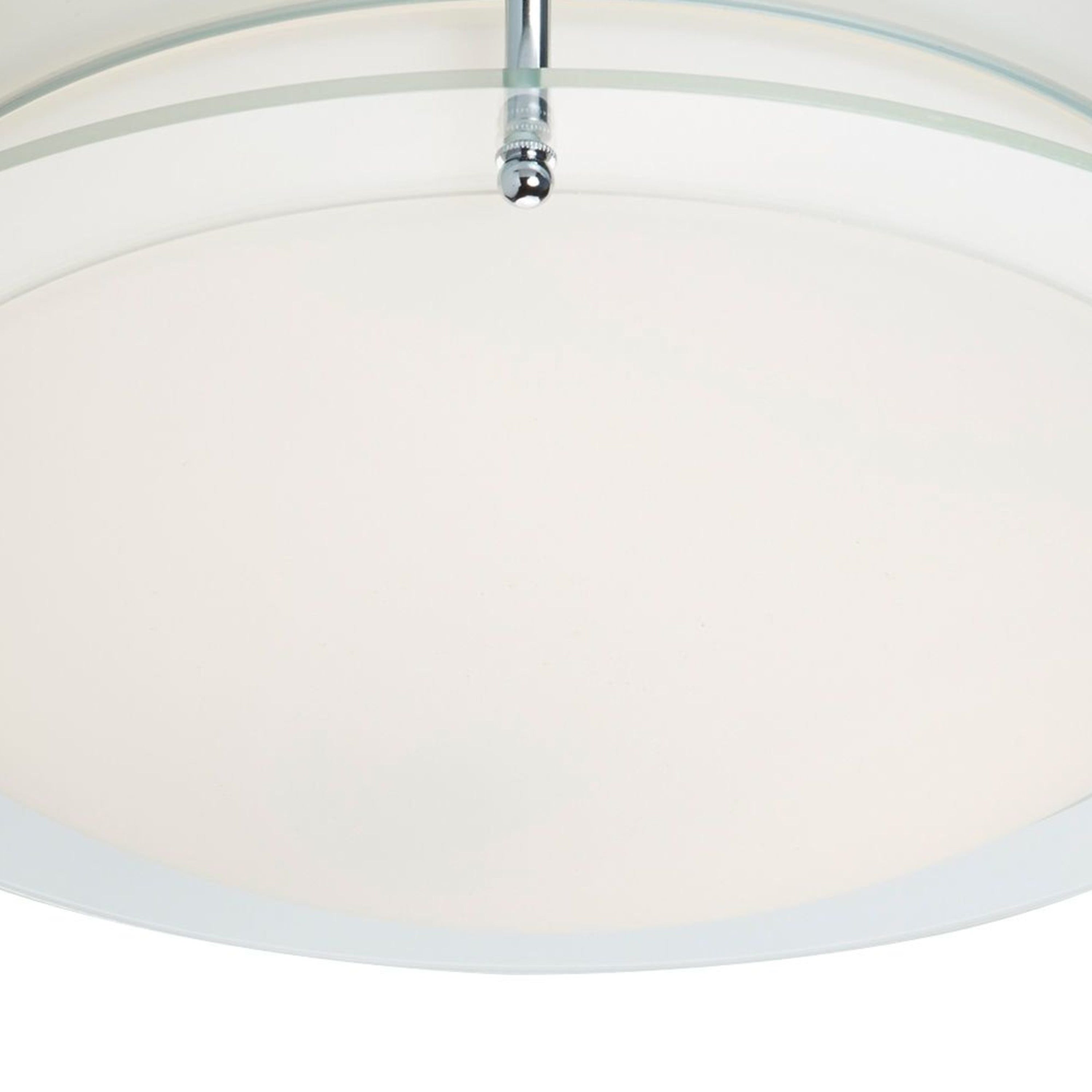 Searchlight Langham LED Bathroom Flush - Chrome, Mirror & Opal Glass - IP44