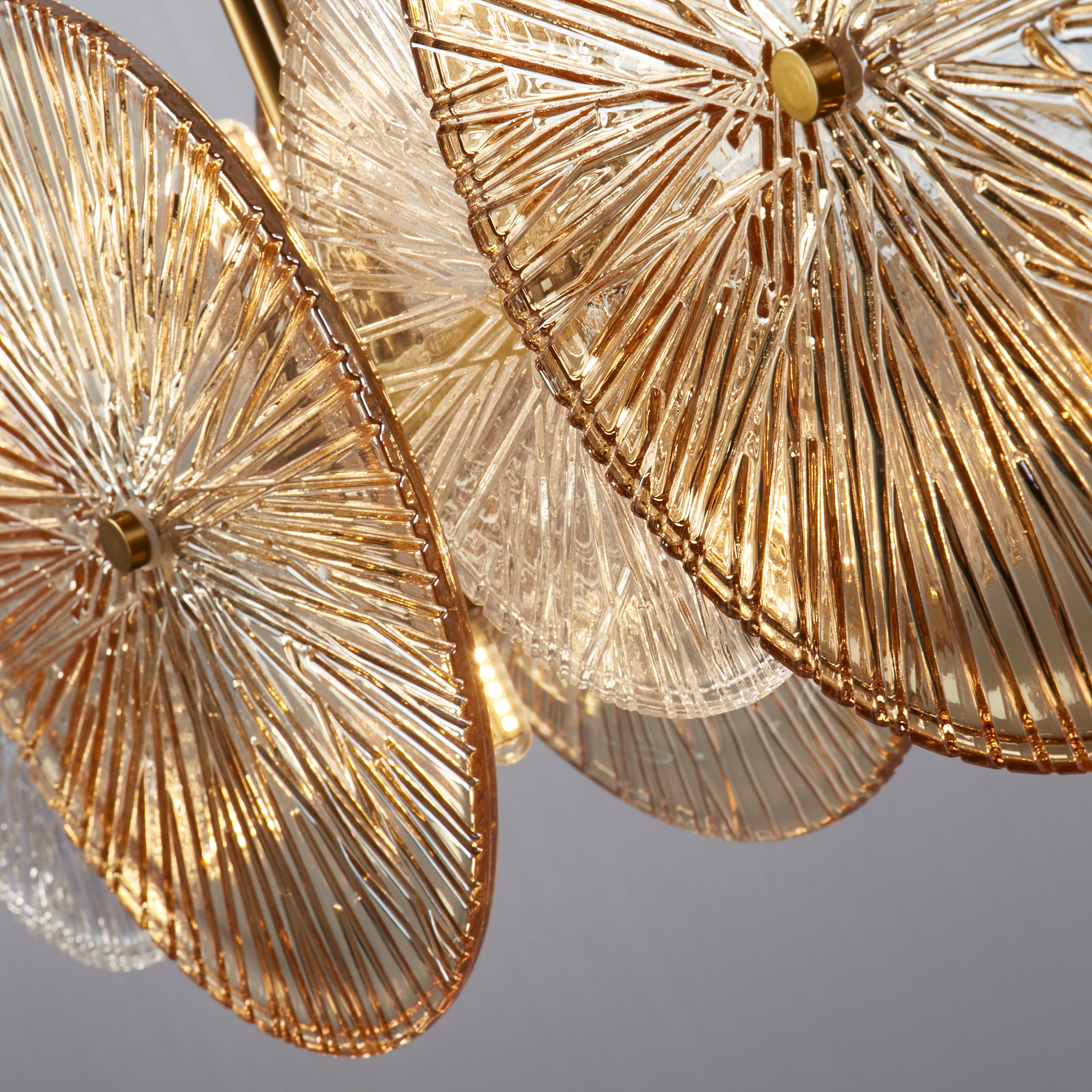 Searchlight Woodbine 10 Light Bar Pendant - Bronze, Clear & Amber Glass