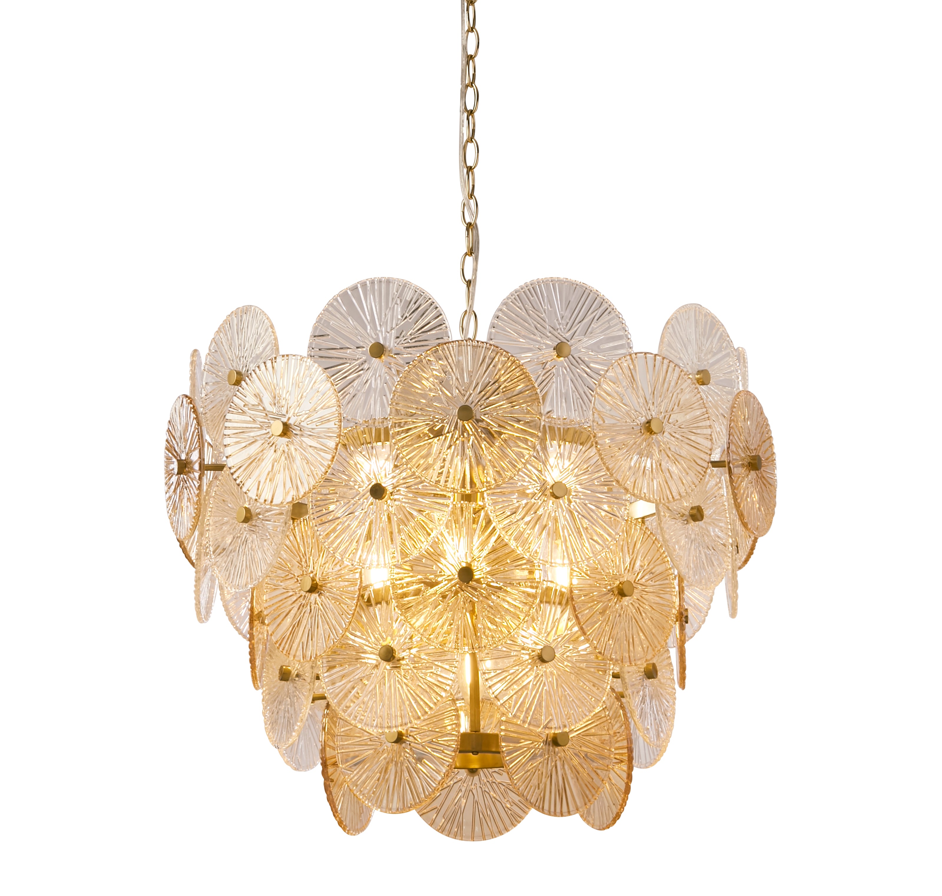 Searchlight Woodbine 9 Light Pendant - Bronze, Clear & Amber Glass