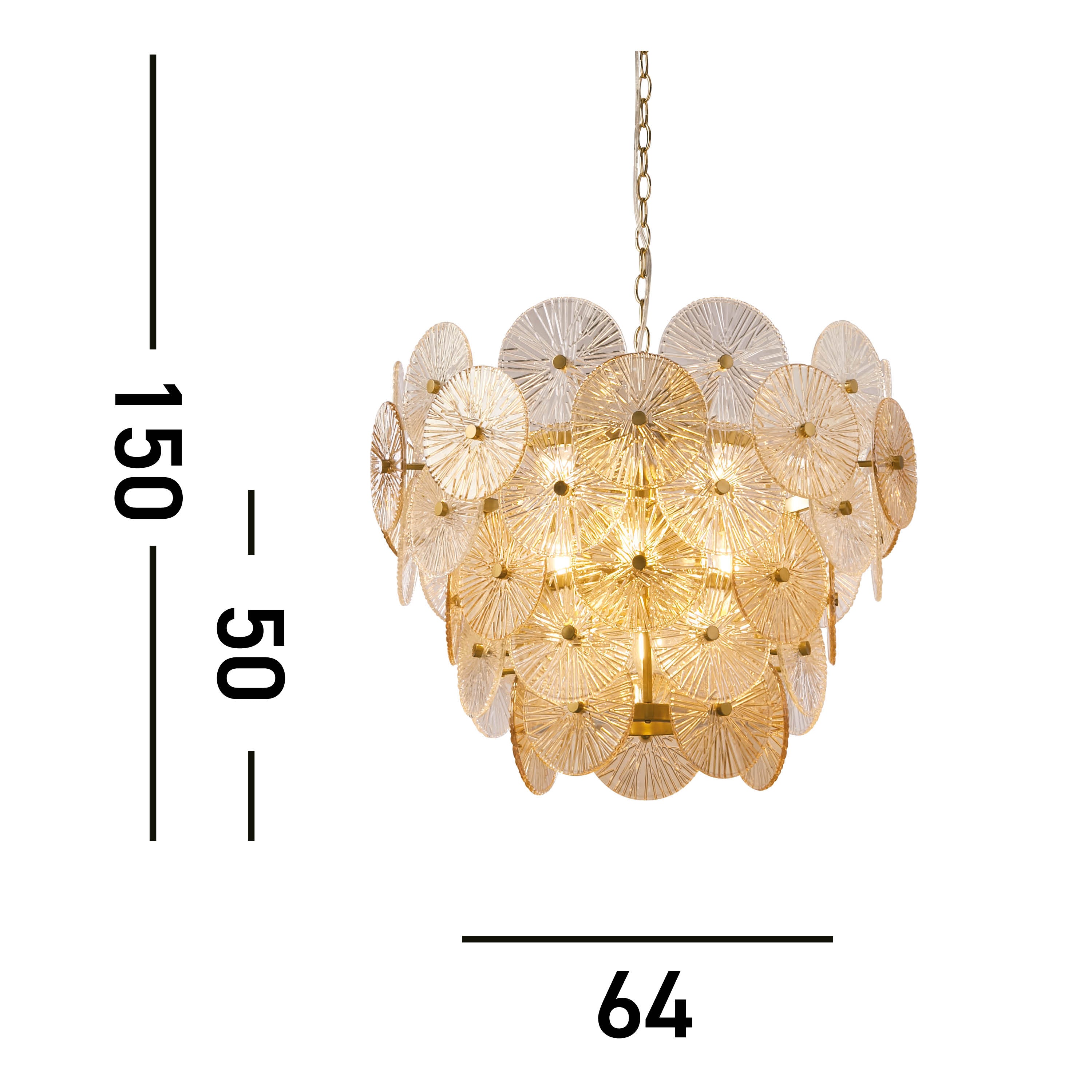 Searchlight Woodbine 9 Light Pendant - Bronze, Clear & Amber Glass